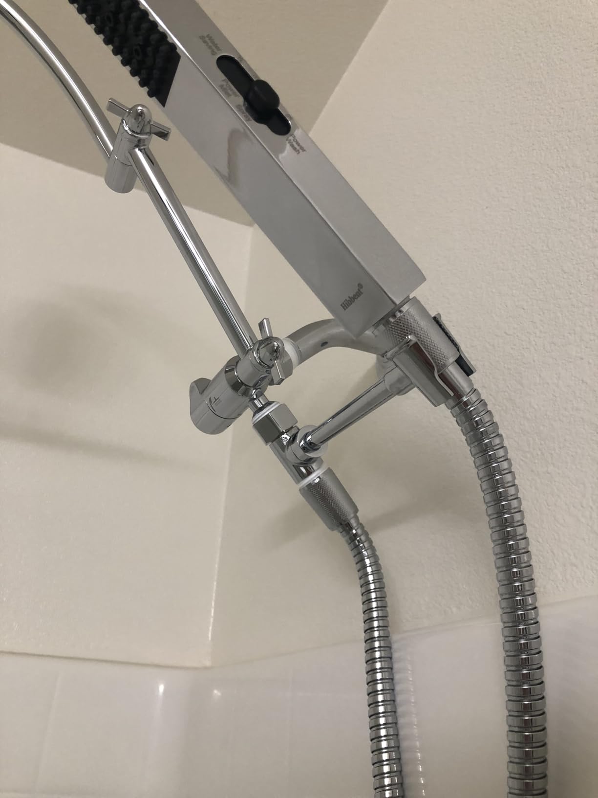 Hibbent All Metal CUPC Certified 10'' Rainfall Shower Head, Dual Shower Head Combo, High Pressure Handheld 4 Sprays Shower Wand, 16'' Adjustable Extension Arm, 71'' Hose, Shower Holder, Matte Black customer photo 1