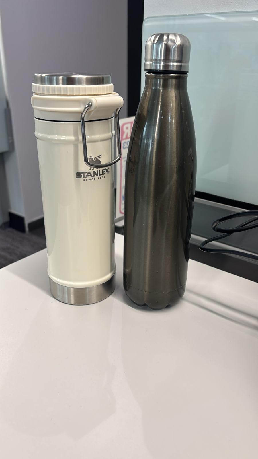 STANLEY Travel Mug with Integrated French Press 16 oz | 5 Minute Brew, 4 Hours Hot, Leakproof Lid | Mesh Filter for Coffee Grounds | Insulated Stainless Steel Coffee Maker | BPA-Free | Cream Gloss customer photo 1