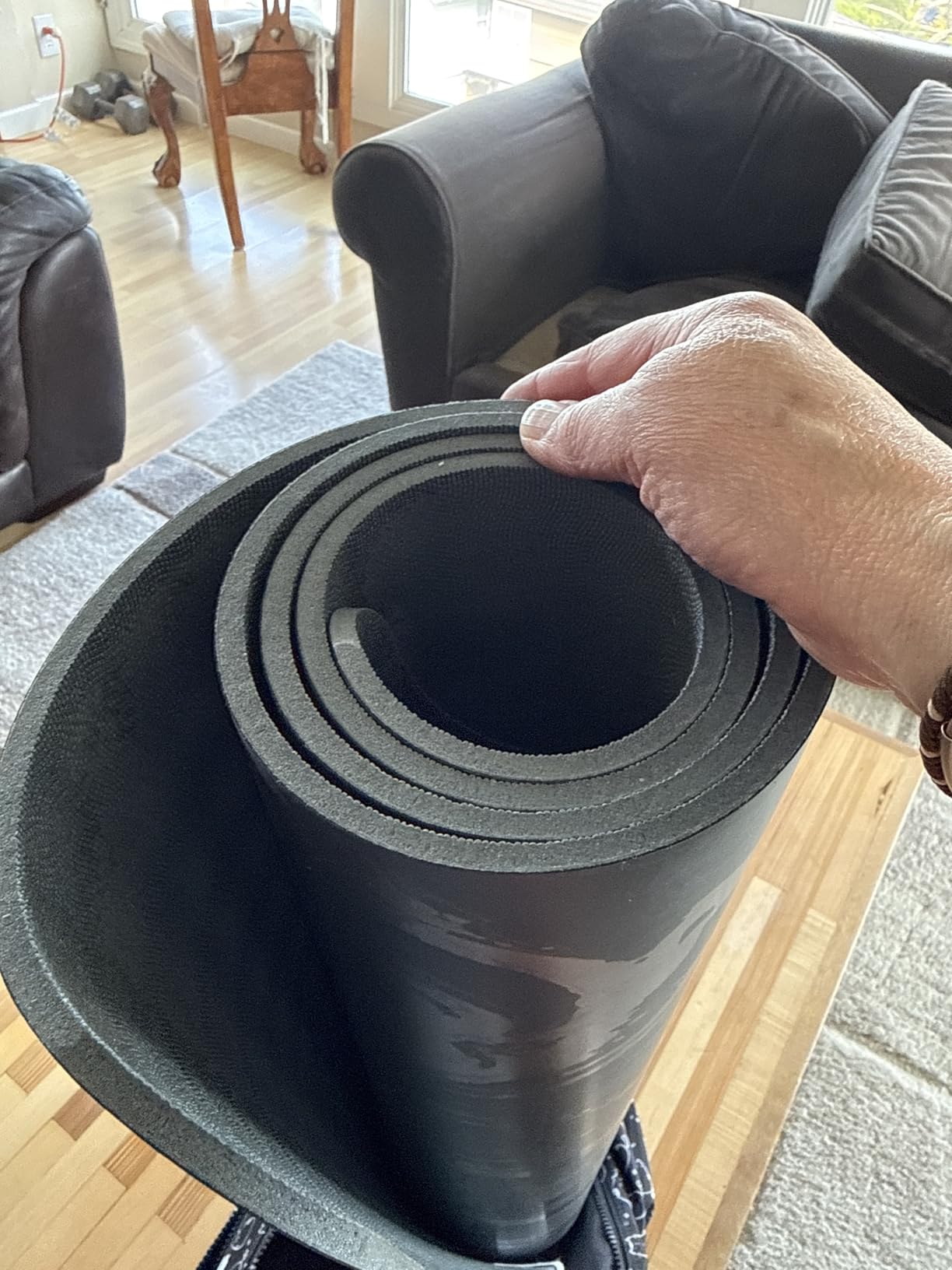 Gaiam Dry-Grip Yoga Mat - 5mm Thick Non-Slip Exercise & Fitness Mat for Standard or Hot Yoga, Pilates customer photo 2