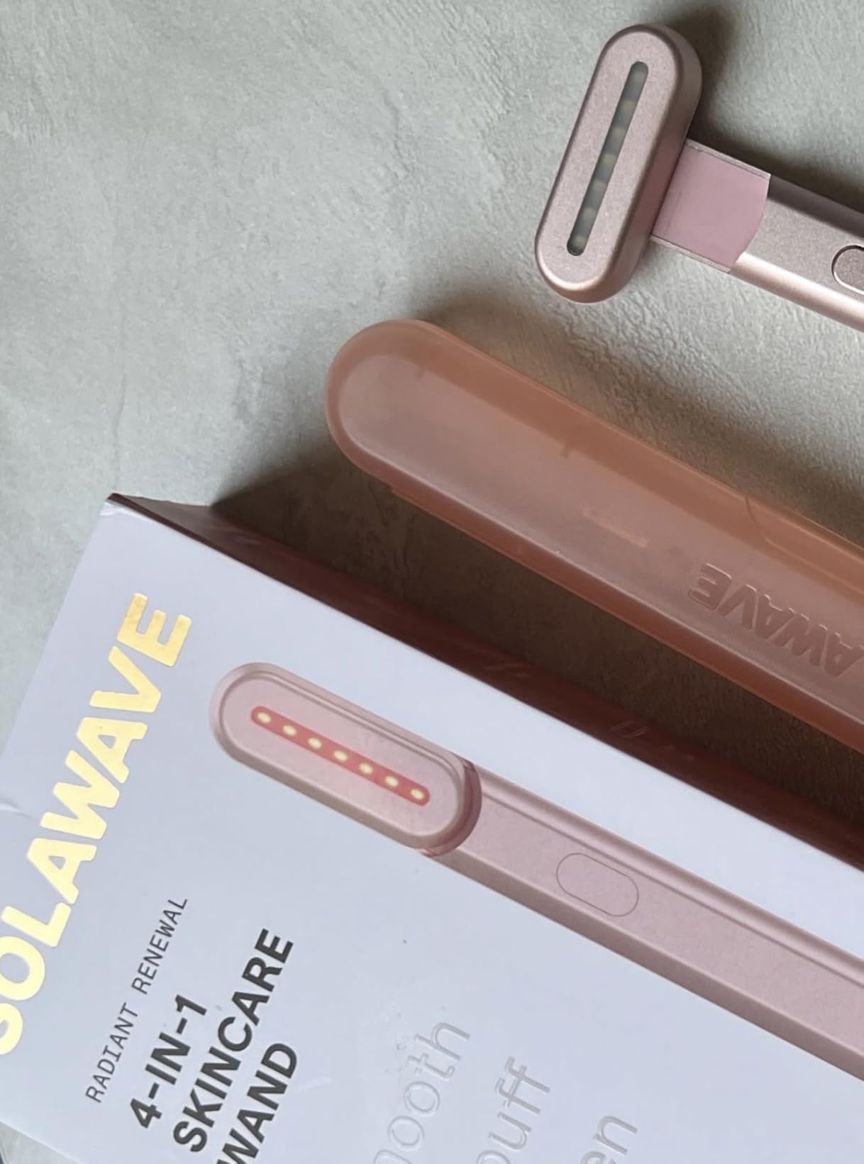 Solawave 4-in-1 Red Light Therapy Wand for Face & Neck | Beauty Device with Galvanic Current, Massager & Warmth | Anti-Aging, Wrinkle Reduction, Skin Tightening, Depuffing & Rejuvenation (Rose Gold) customer photo 2