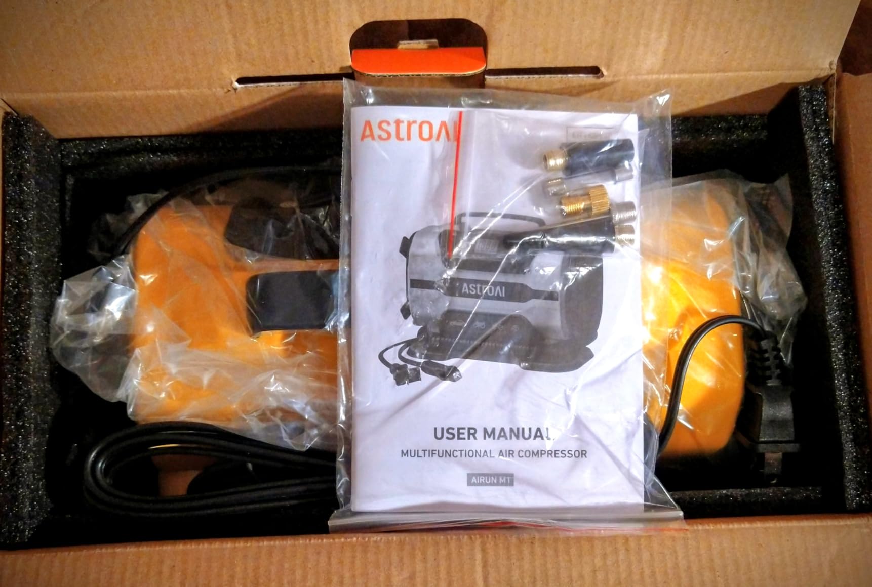 AstroAI Tire Inflator Portable Air Compressor Pump 150PSI 12V DC/110V AC with Dual Metal Motors & LED Light customer photo 1