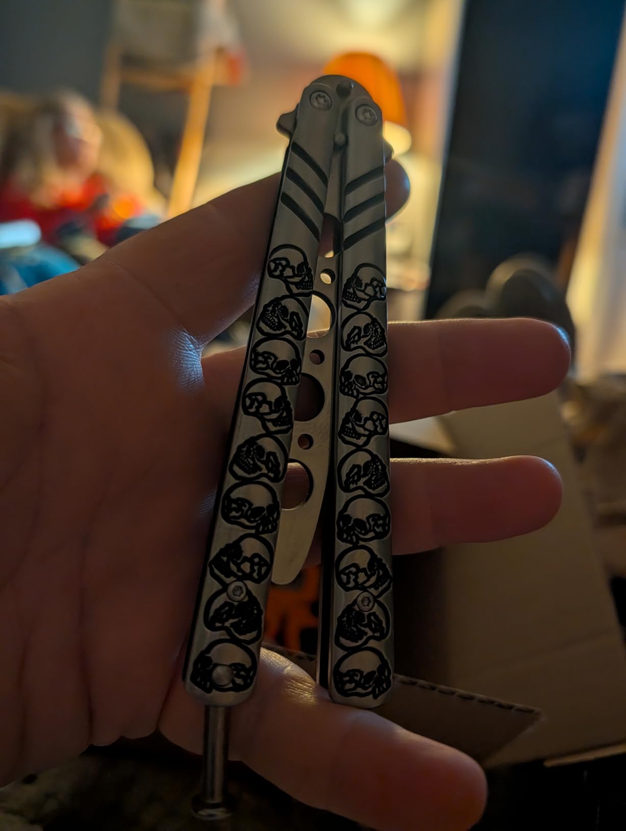 GOOD WORKER Butterfly Trainer - Practice Balisong Butterfly Knives NOT Real NOT Sharp Blade - Cool Design - Black Dull Trick Butterfly - Butter Fly Training - Fathers Day Dad Gift K14B customer photo 1