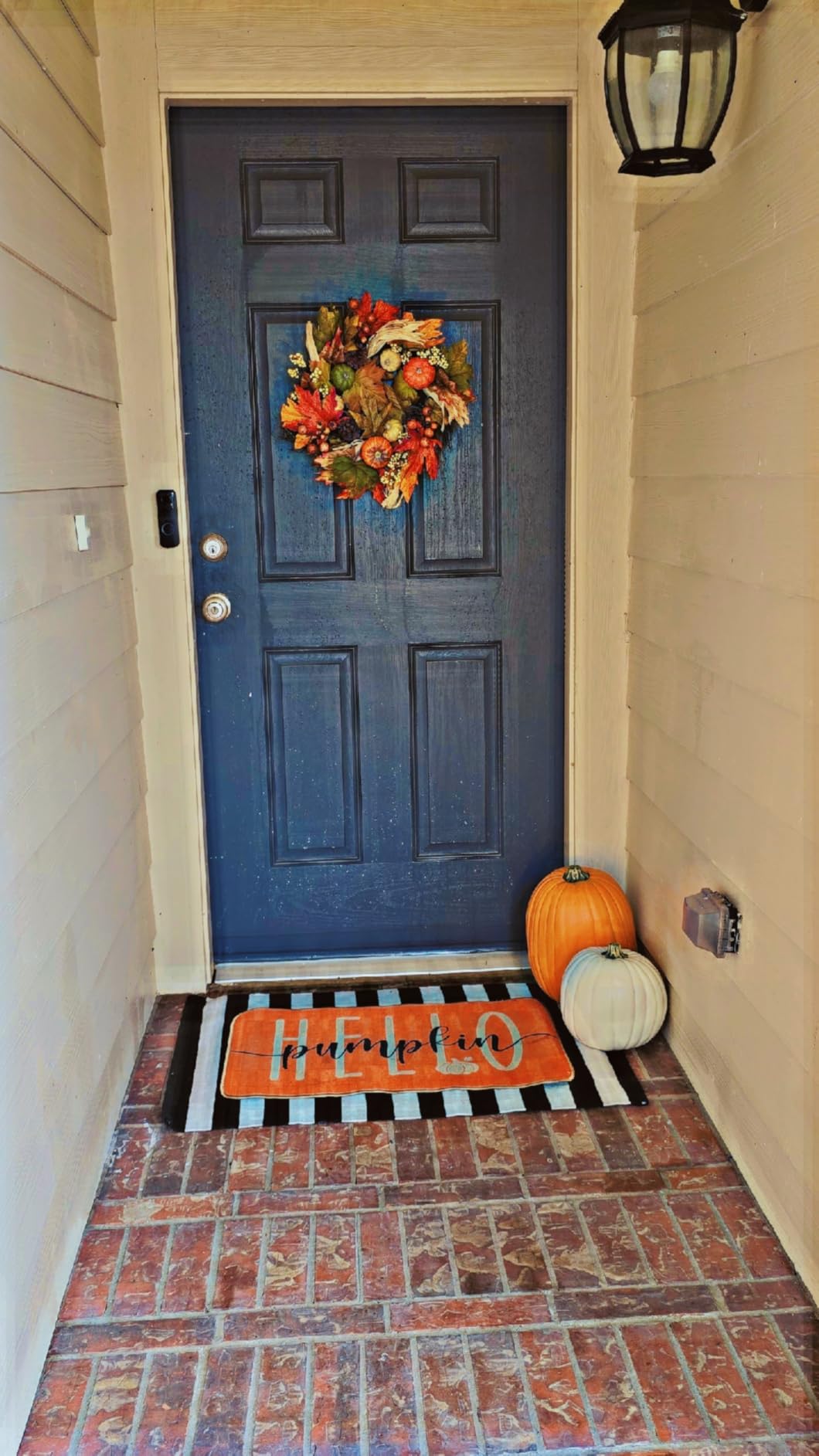 Fall Wreaths for Front Door, 20inchs Autumn Wreath with Hangers Pumpkin Maple Autumn Harvest Wreath Fall Decorations for Home Ideal Thanksgiving Decorations Wall Window Party Decor Indoor Outdoor customer photo 1