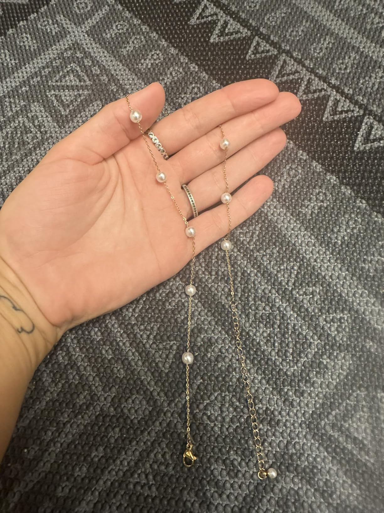 Pearl Necklaces for Women, Gold Pearl Choker Single Pendant Necklace Layered Daisy Jewelry for Mothers Day Graduation, Prom Wedding Strands for Bride Bridesmaids as Beach Summer Accessories customer photo 2