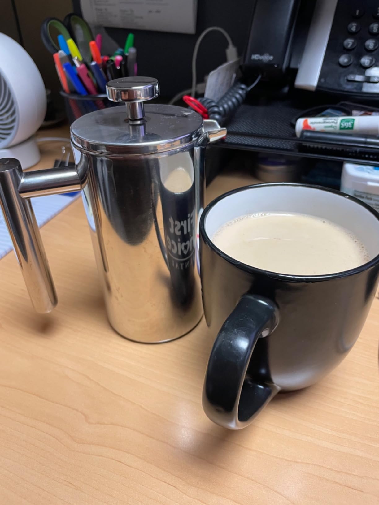 French Press Coffee Maker Set, Portable French Press with Mini Coffee Canister and Collection Bag, Single Serve 1 Cup Small Stainless Steel Double Walled Coffee Press 350ml/12oz customer photo 1