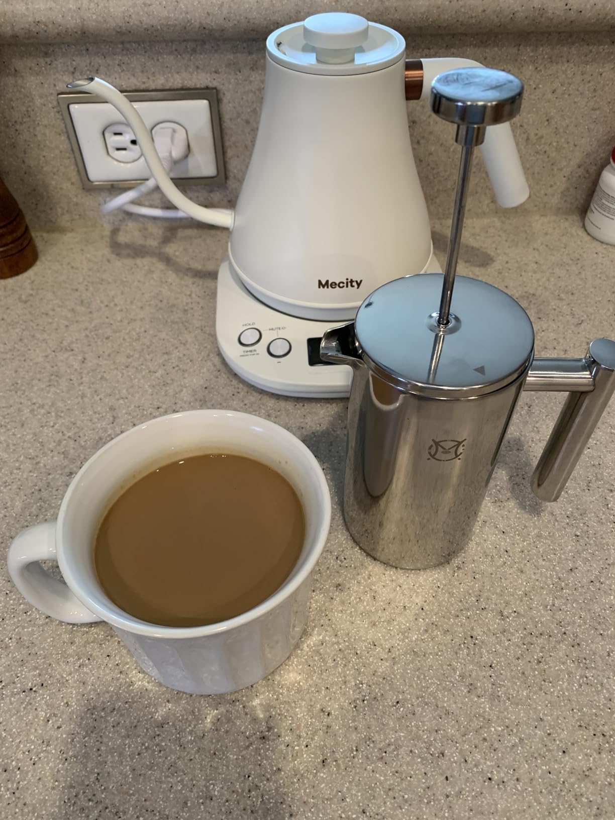 French Press Coffee Maker Set, Portable French Press with Mini Coffee Canister and Collection Bag, Single Serve 1 Cup Small Stainless Steel Double Walled Coffee Press 350ml/12oz customer photo 2