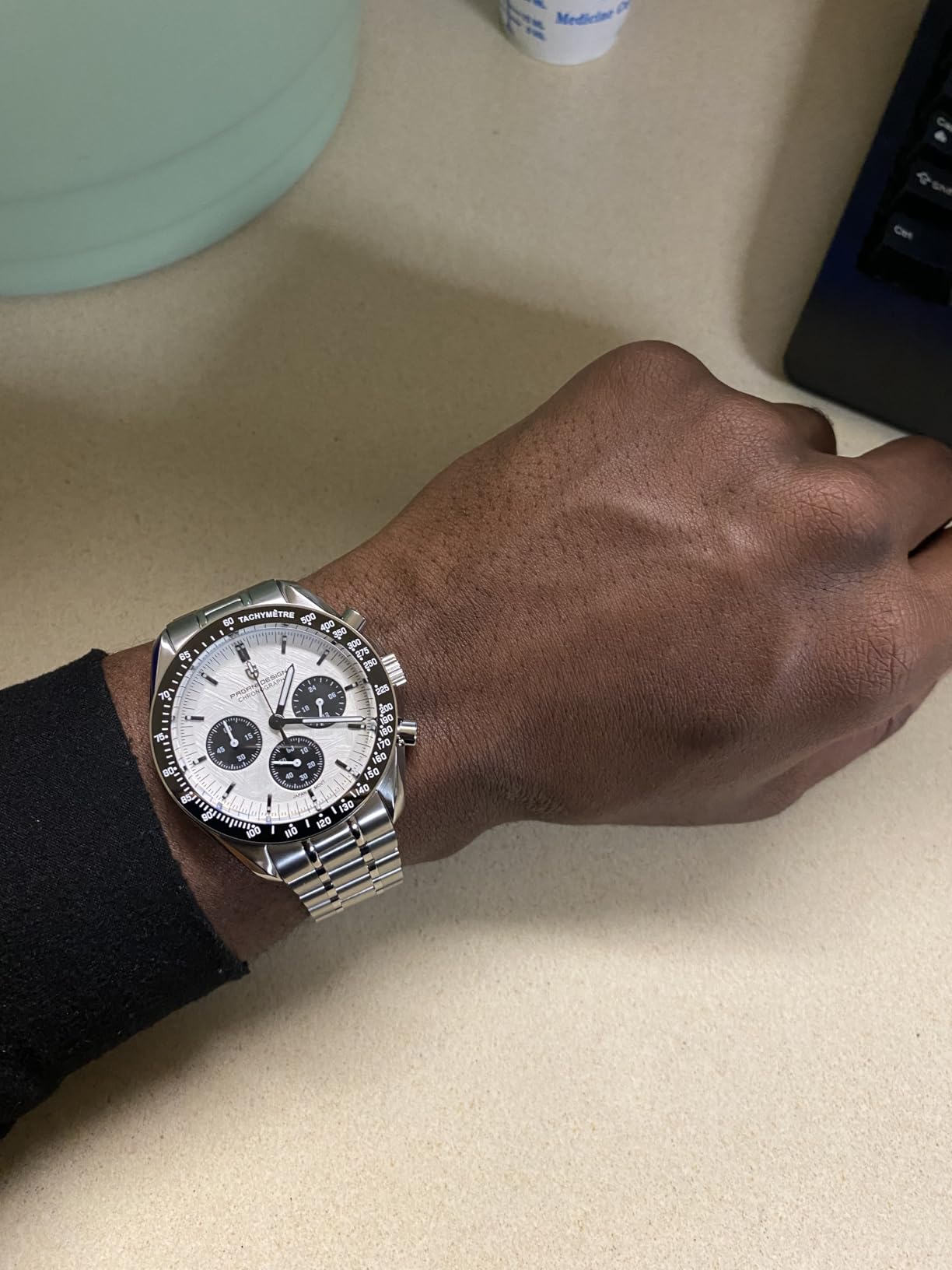 Pagani Design 1701 Men's Watch, Chronograph, VK63 Japanese Quartz Movement, Stainless Steel Bracelet, Water Resistant to 330 Feet (100 Meters), Sapphire Glass Wristwatch customer photo 2