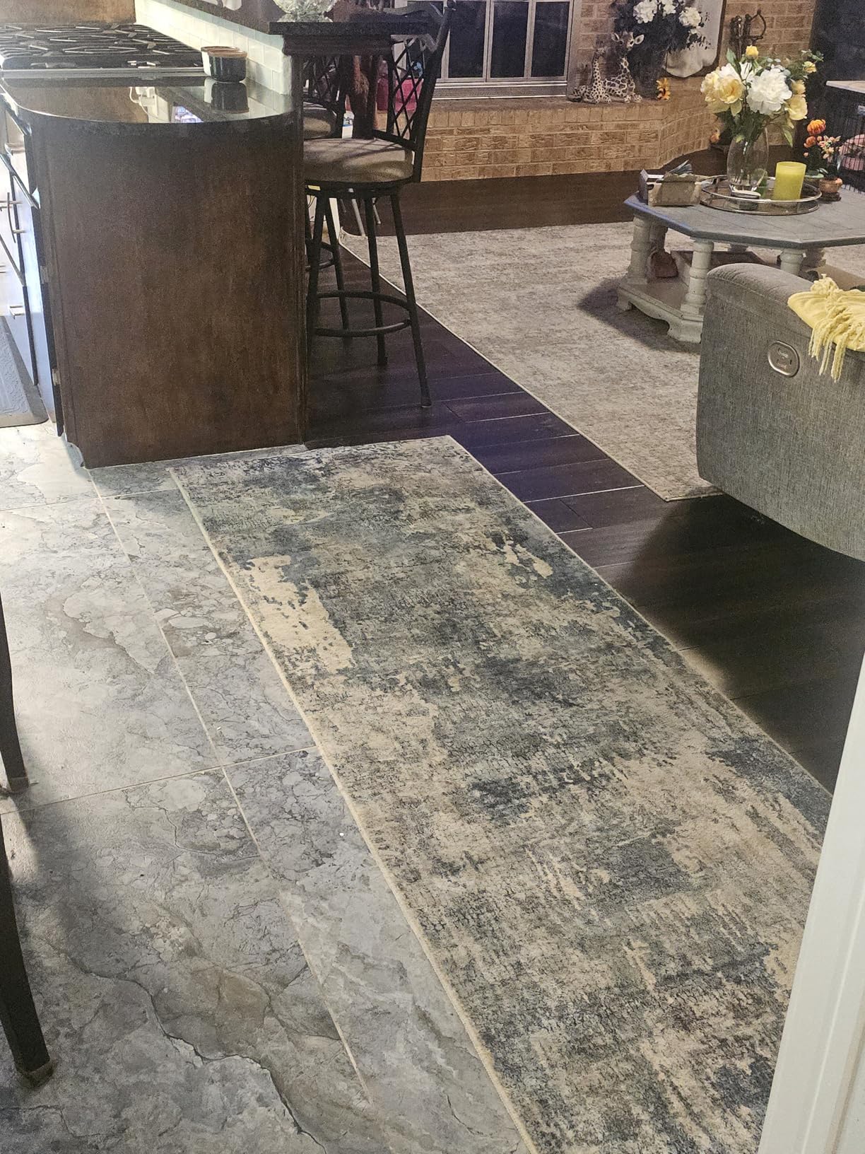 Rugcomf 8x10 Rug Washable Boho Soft Large Area Rug Non-Slip Faux Wool Vintage Rug for Living Room, Farmhouse, Dining Room, Indoor, Kids Playroom (Grey) customer photo 2