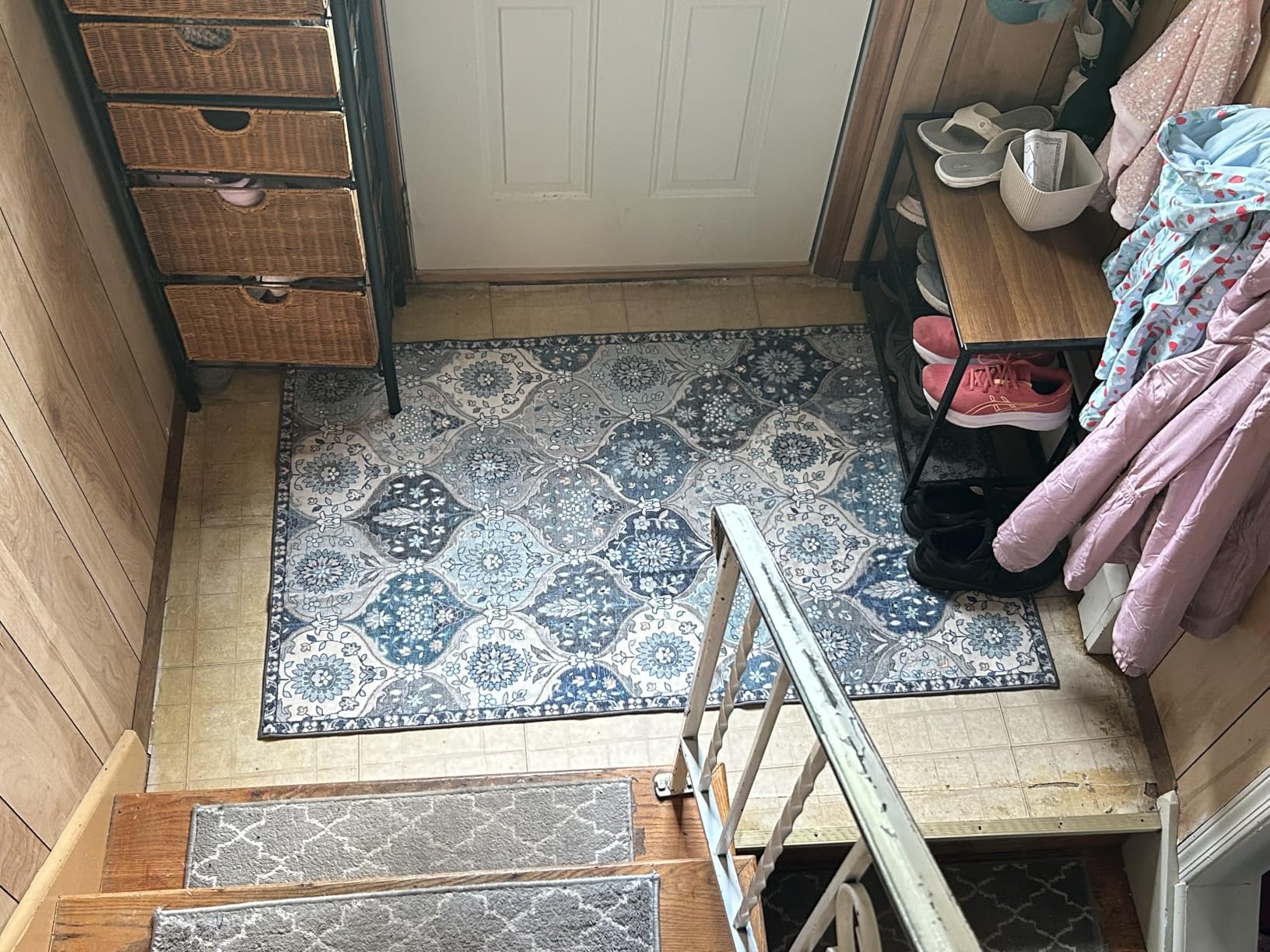 Lahome Moroccan Washable Area Rugs 8x10, 8x10 Rugs for Living Room Bedroom, Non Slip Low Pile Distressed Stain Resistant Rug for Kids Pets High Traffic Areas Elise, Burnt Orange customer photo 2
