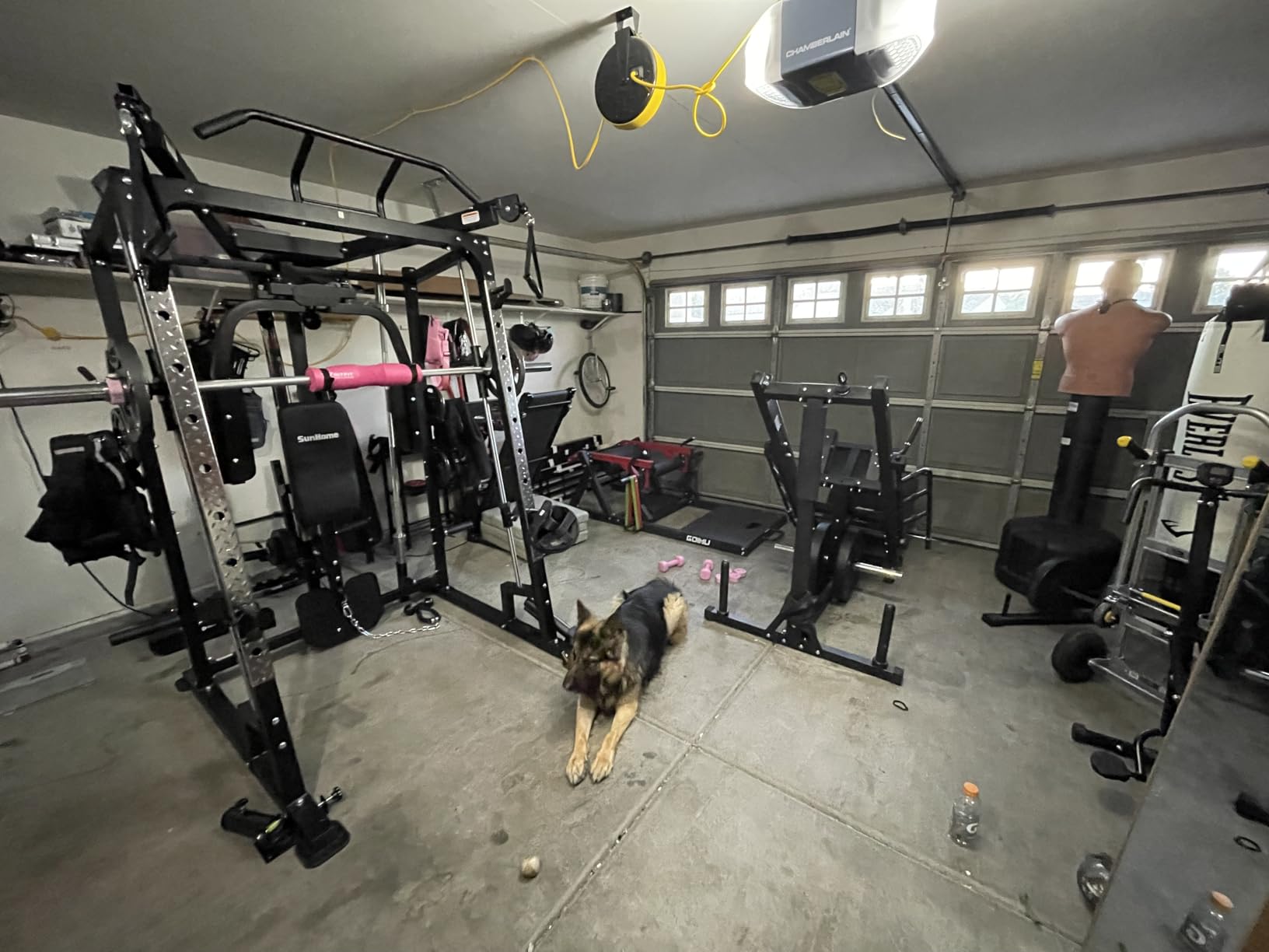 SunHome Smith Machine, Power Cage Squat Rack with Smith Bar, LAT Pull-Down Systems, Cable Crossover Machine and Cable Attachment for Home Gym customer photo 1