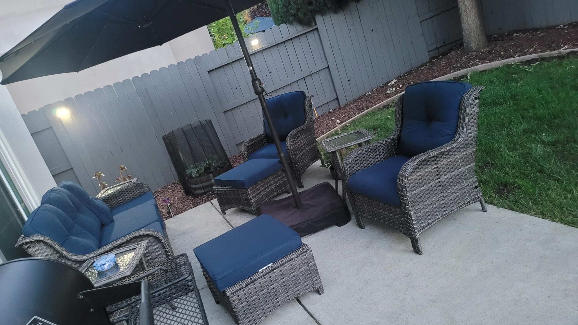 5 Piece Outdoor Wicker Patio Furniture Set, Patio Chairs Set with Thickened Olefin Cushions, High Back and Deep Seating, Hand-Woven PE Rattan, Ottoman for Porch, Deck customer photo 1