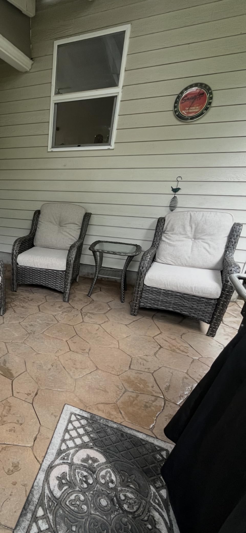 5 Piece Outdoor Wicker Patio Furniture Set, Patio Chairs Set with Thickened Olefin Cushions, High Back and Deep Seating, Hand-Woven PE Rattan, Ottoman for Porch, Deck customer photo 2