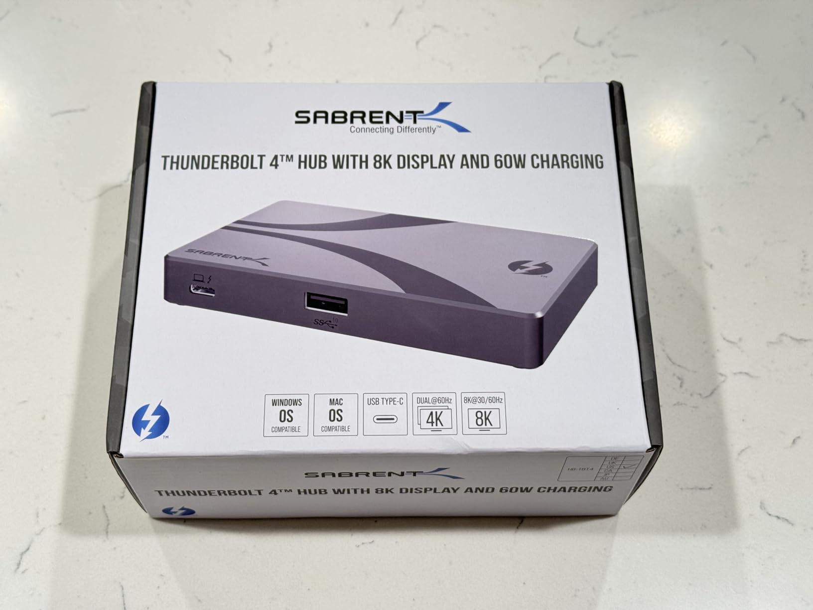 SABRENT Thunderbolt 4 Hub, 60W Charging USB-C Dock for Laptops, 3X TB4 + 1x USB-A, Supports Dual 4K@60Hz or 8K@60Hz Display, Certified TB4 Cable, macOS/Windows Compatible (HB-TBT4) customer photo 2