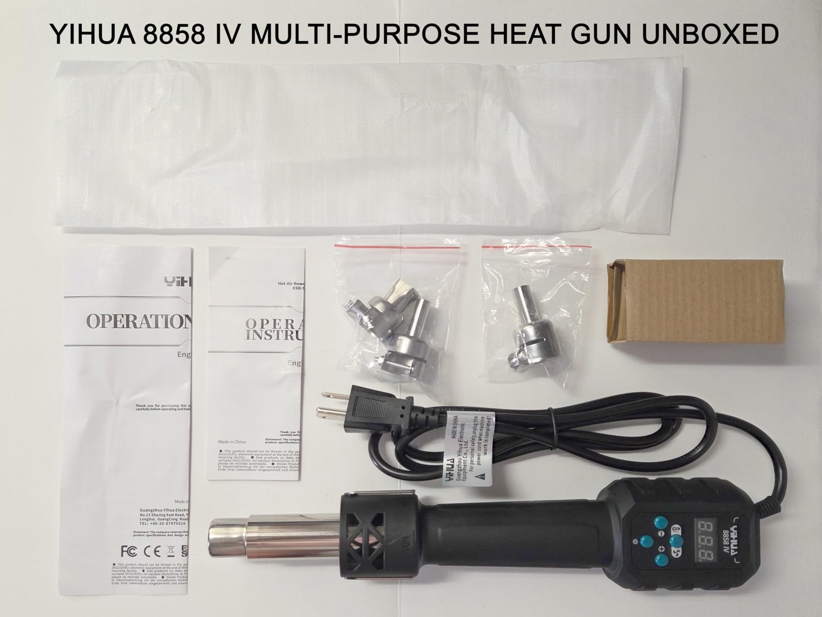 YIHUA 8858 IV Multi-Purpose Heat Gun for Crafting, Electronics Soldering, DIY, Shrink Tubing and Wrap, Torch Marker and Paste, Epoxy Resin with Temperature and Air Volume Control Function, 3 Nozzles customer photo 2