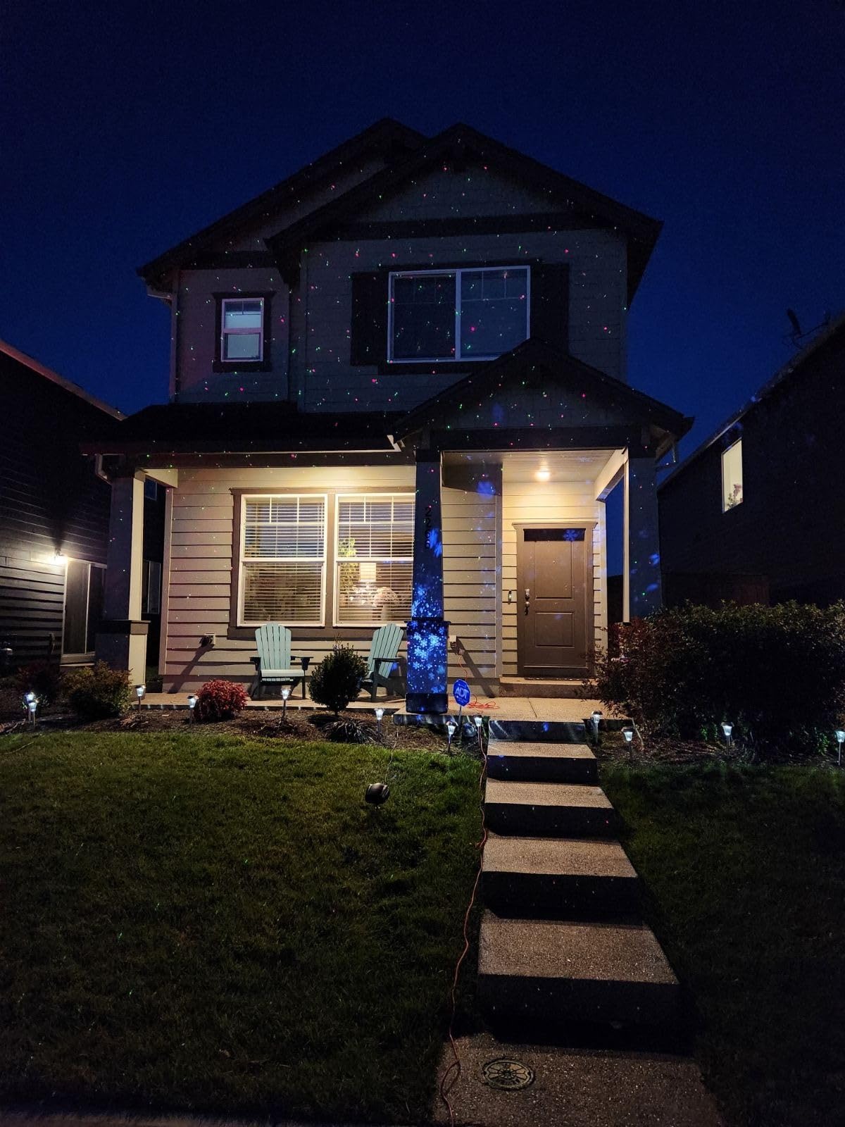 Star Shower Ultra 9 Outdoor Christmas Laser Holiday Projector with Remote, 2 Pack, 9 Unique Patterns, 3 Color Combinations, Up to 3200 Sq Ft customer photo 1