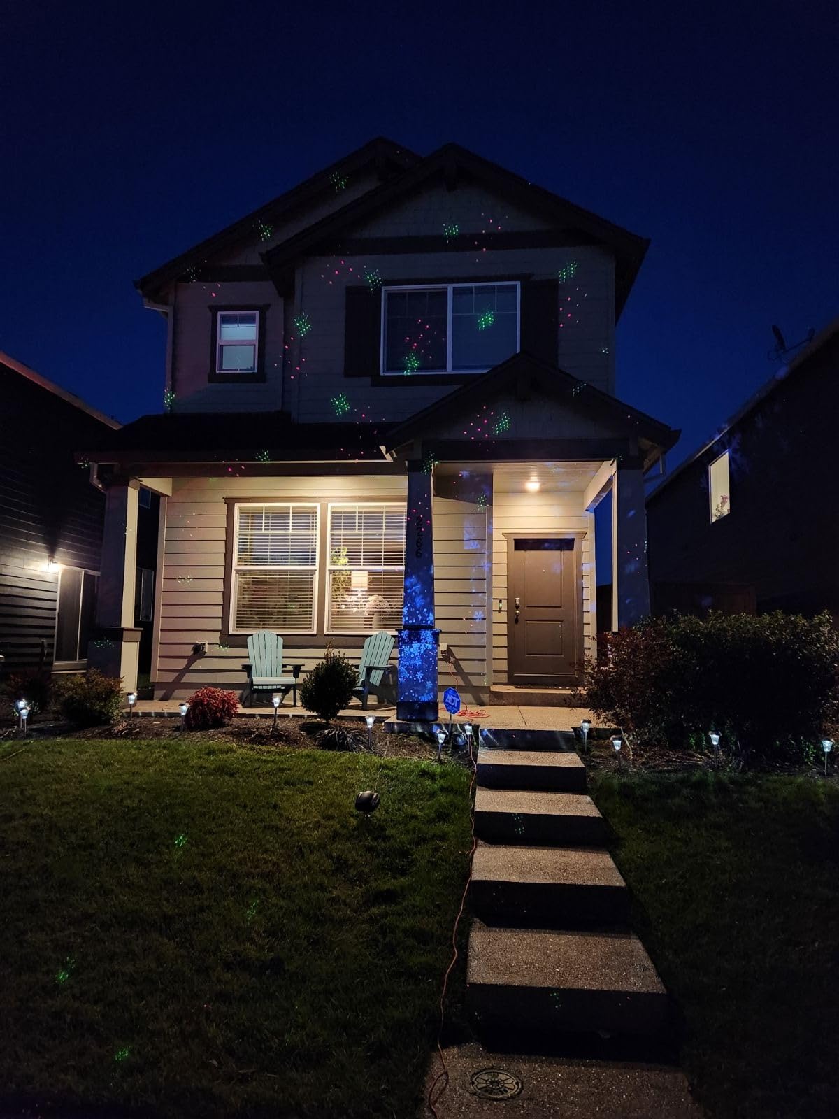 Star Shower Ultra 9 Outdoor Christmas Laser Holiday Projector with Remote, 2 Pack, 9 Unique Patterns, 3 Color Combinations, Up to 3200 Sq Ft customer photo 2
