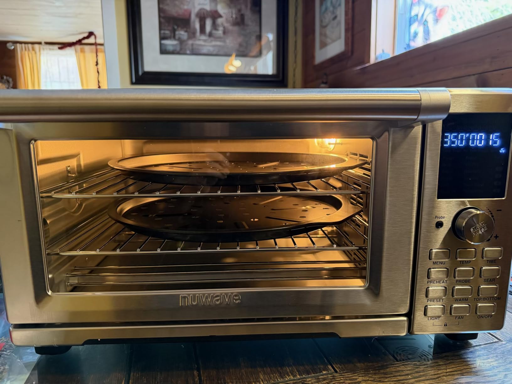 Nuwave Bravo XL Pro Air Fryer Toaster Oven, Improved 100% Super Convection, Quicker & Crispier Results, 100 Presets, Multi-Layer Even Cooking, 50-500F, Smart Probe, PFAS Free, 30QT, Stainless Steel customer photo 2