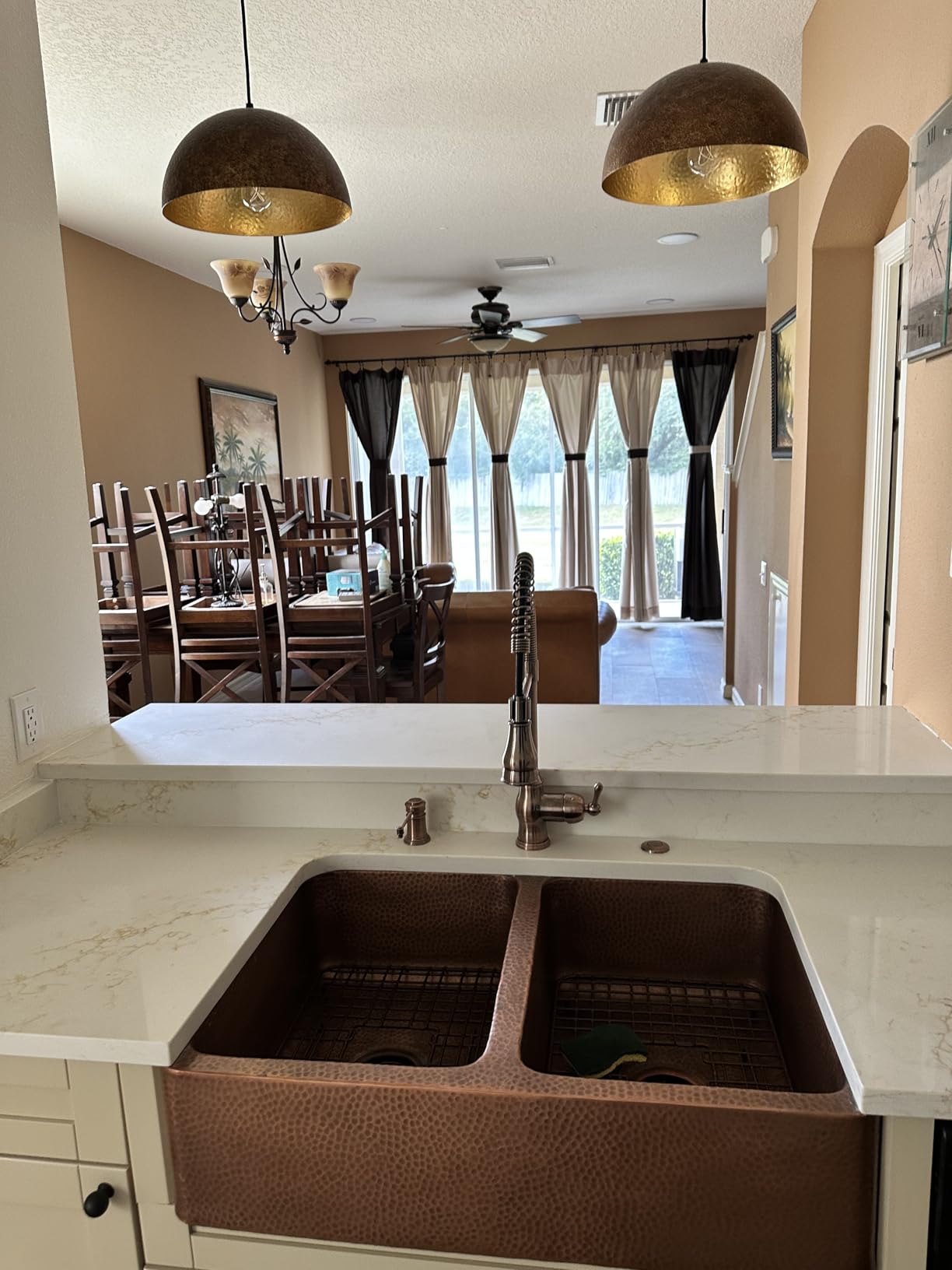 Sinkology Lange 32 Inch Farmhouse Copper Sink - Handcrafted Hand-Hammered Solid Pure Copper Double Bowl Apron Front Farm Sink for Kitchen Remodel - Fits 36-Inch Cabinet - Sinkology Everyday Promise customer photo 1