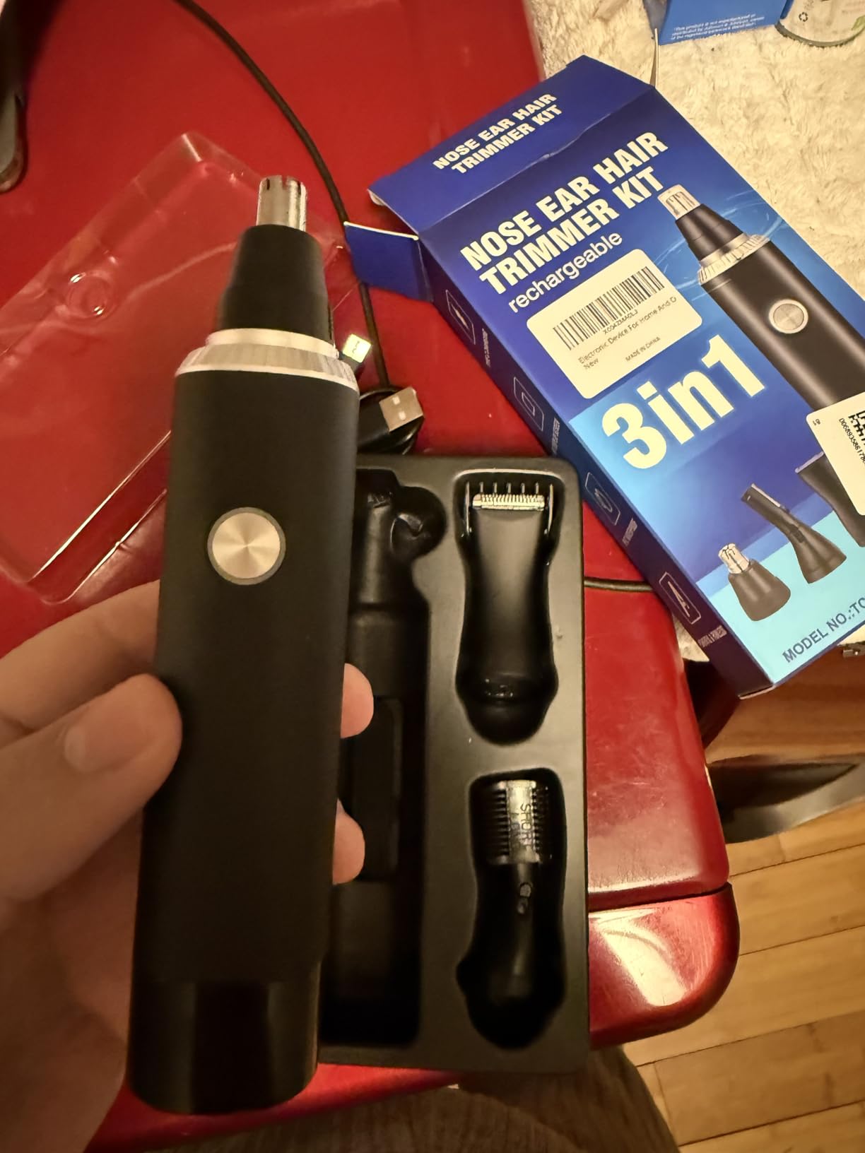 Nose Hair Trimmer for Men, 3-in-1 Professional Painless USB-C Rechargeable Eyebrow & Facial Nose Trimmer for Men Women, LED Display Trimmer with Powerful Motor and Dual-Edge Blades, IPX7 Waterproof customer photo 2