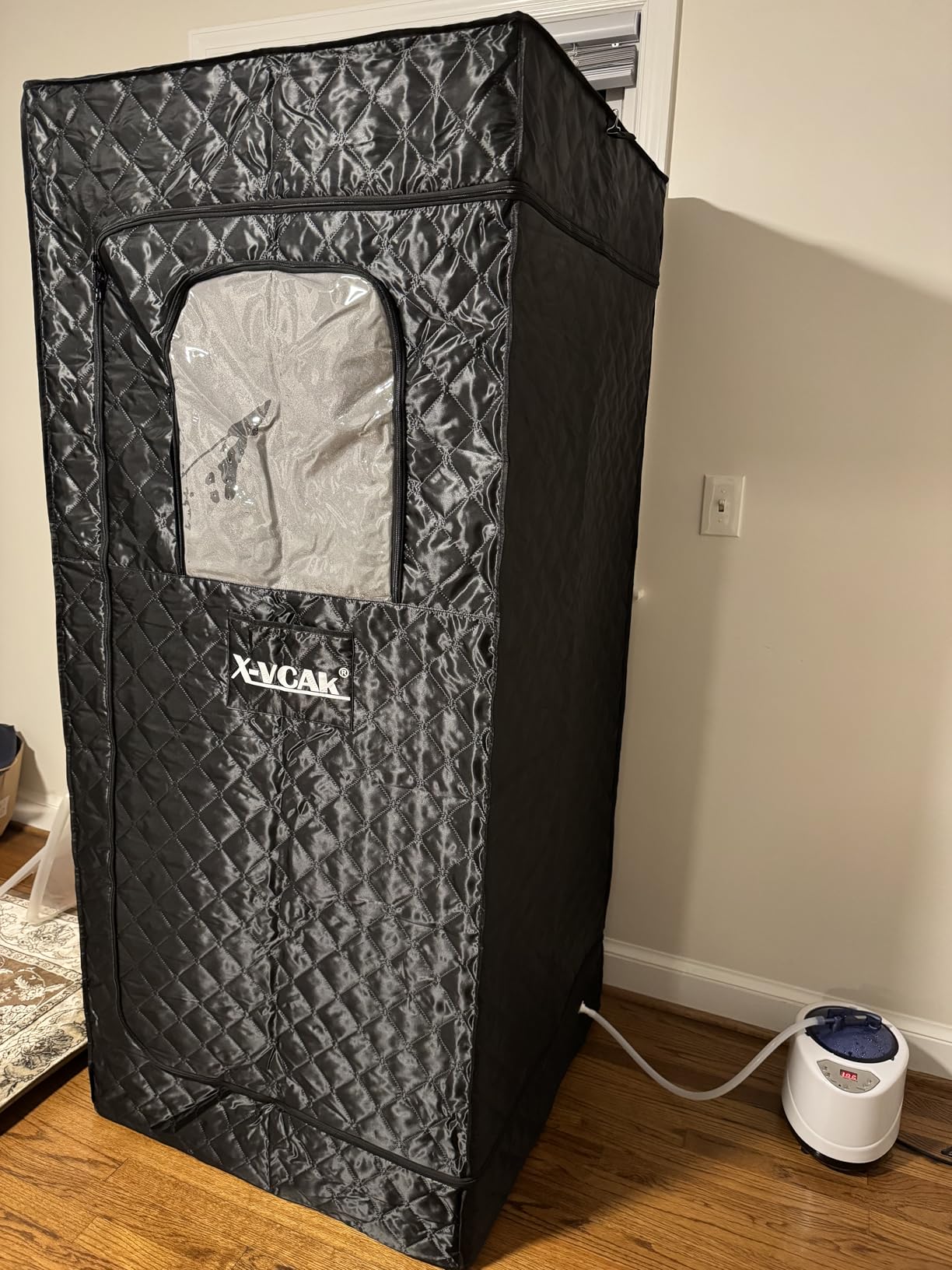 X-Vcak Upgraded Portable Sauna for Home, Relaxation, Steam Sauna for Home with Steamer, Remote Control, Folding Chair, 9 Levels customer photo 2