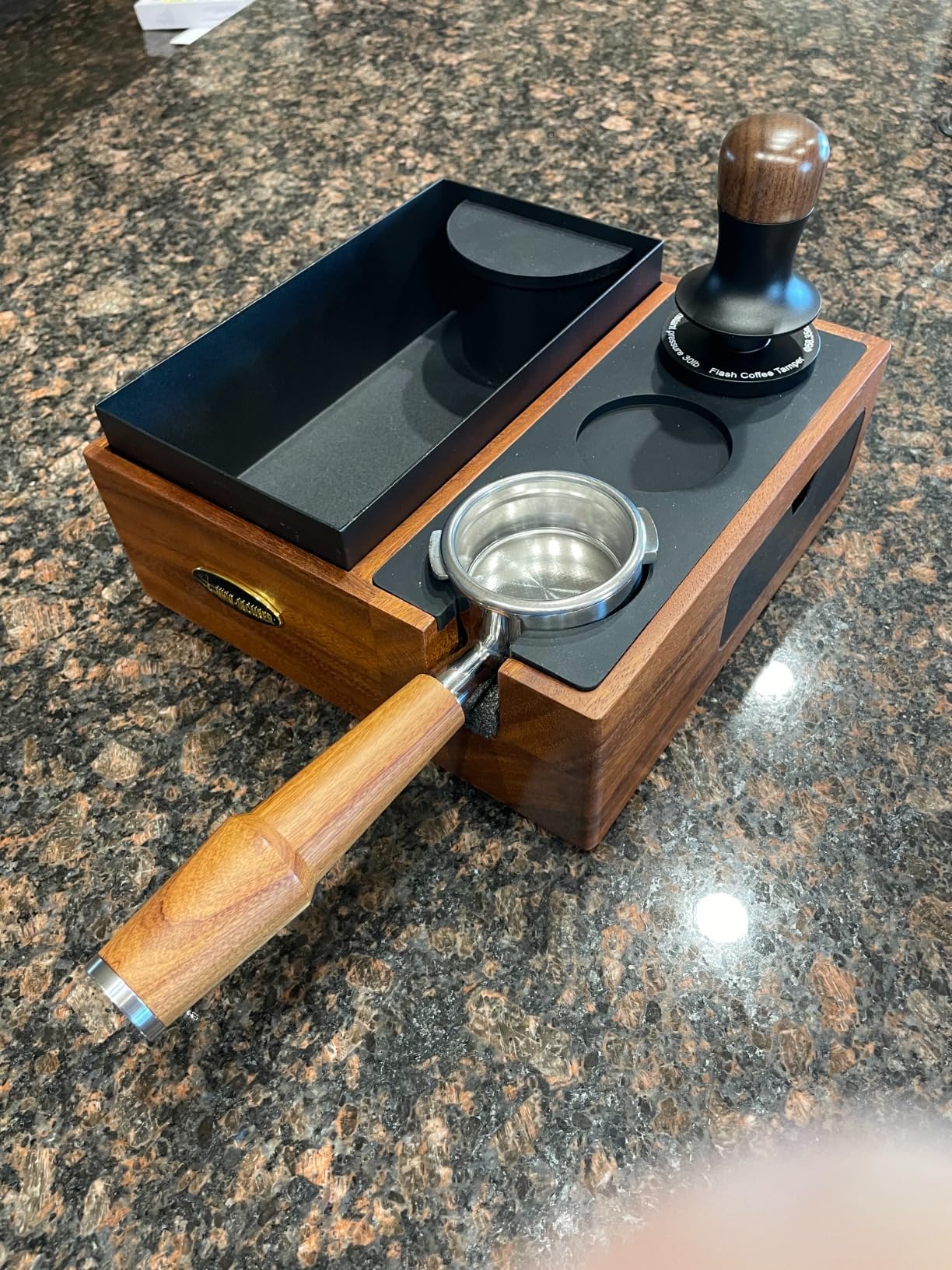 MHW-3BOMBER 58mm Espresso Coffee Tamper with Three Spring Loaded Calibrated Tamper 30lbs Espresso Hand Tamper with Sound Feedback Titanium Coating Black customer photo 1