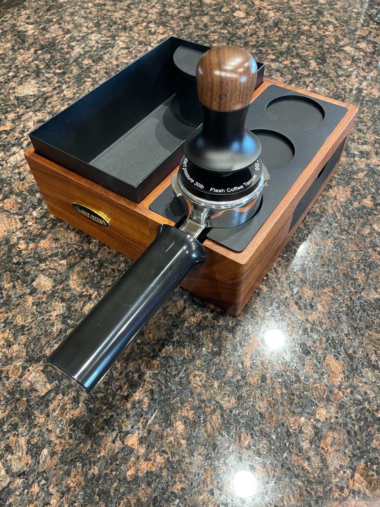 MHW-3BOMBER 58mm Espresso Coffee Tamper with Three Spring Loaded Calibrated Tamper 30lbs Espresso Hand Tamper with Sound Feedback Titanium Coating Black customer photo 2