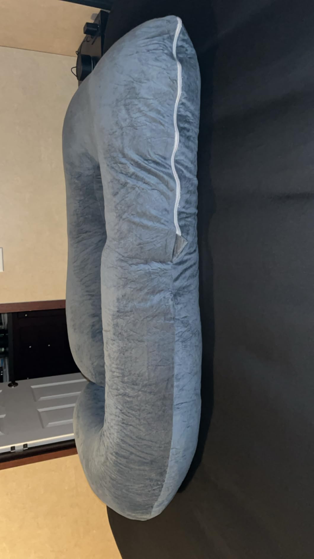 ALLOPERA 57 Inch Pregnancy Pillow for Sleeping, Full Body Support Pillow with Removable Washable Cover for Maternity Comfort, Black Grey Velvet Cover customer photo 1