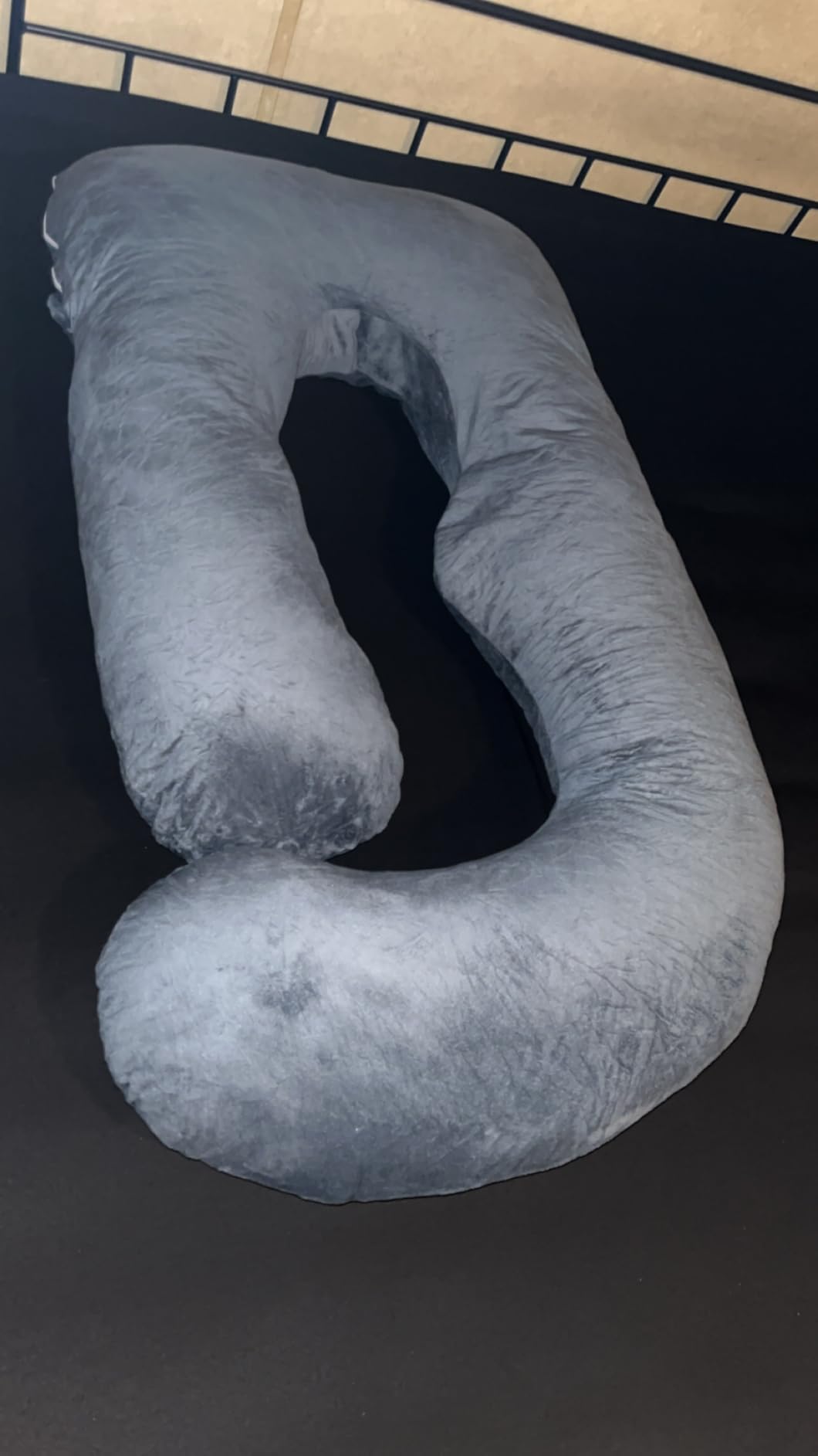 ALLOPERA 57 Inch Pregnancy Pillow for Sleeping, Full Body Support Pillow with Removable Washable Cover for Maternity Comfort, Black Grey Velvet Cover customer photo 2