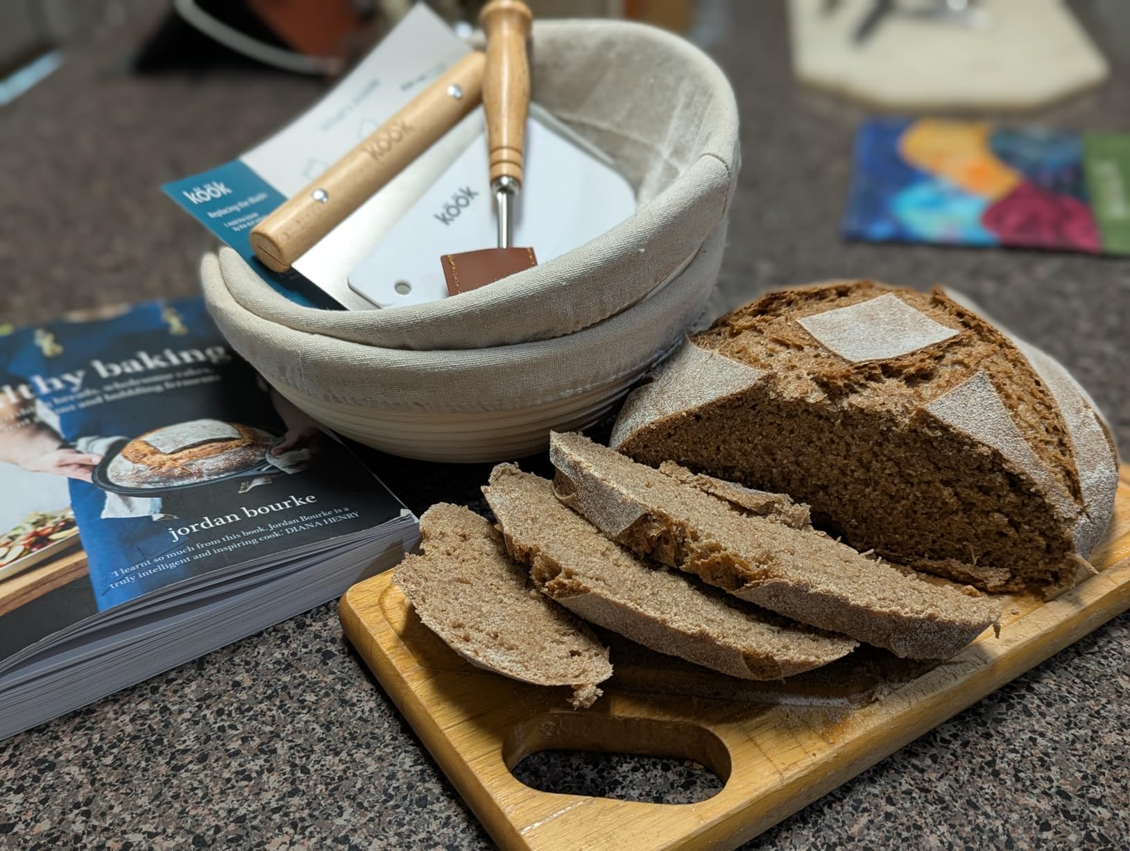Kook Banneton Bread Proofing Baskets, Artisan Sourdough Bread Making Baskets, 9 Inch Handwoven Rattan Baskets and Cloth Liners, Set of 2, Round customer photo 2
