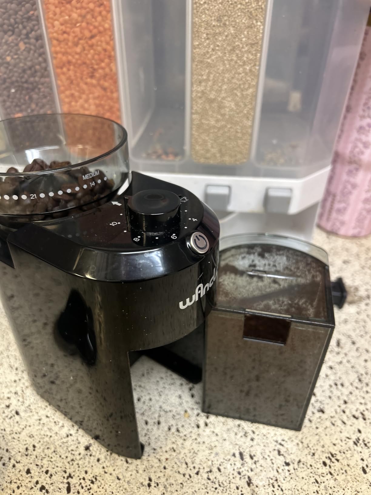 Wancle Electric Burr Coffee Grinder - Adjustable with 28 Precise Grind Settings for 12 Cups - Professional Coffee Bean Grinder (Plastic, Black) customer photo 2