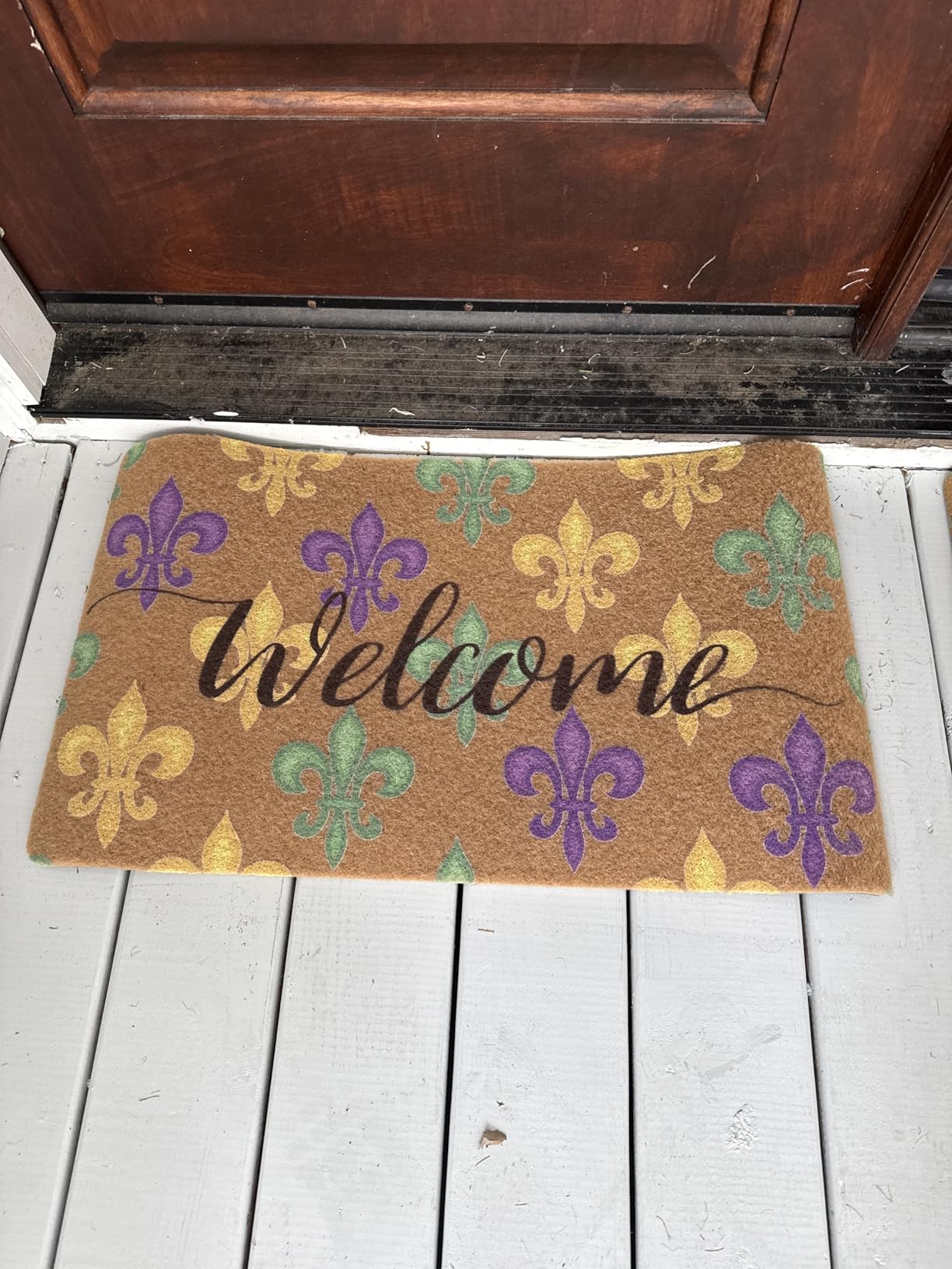 Easter Coir Doormat Spring Welcome Mat - Colorful Easter Eggs Front Door Mat Indoor Outdoor Entrance Decor 17 X 29 Inch customer photo 1