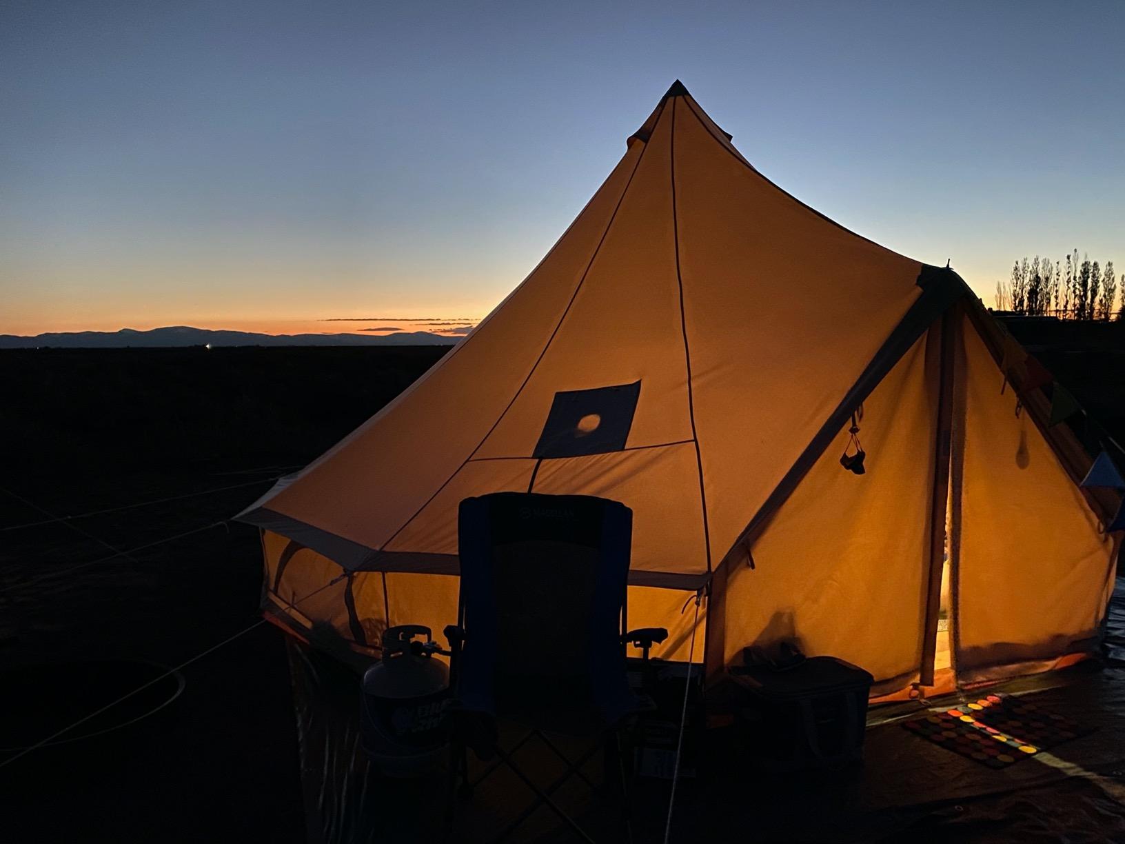 Glamcamp Bell Tent,4 Seasons Breathable Cotton Canvas Yurt Tent - w/Stove Jack,Luxury Camping Tent Outdoor,Zipped Removable Floor customer photo 2