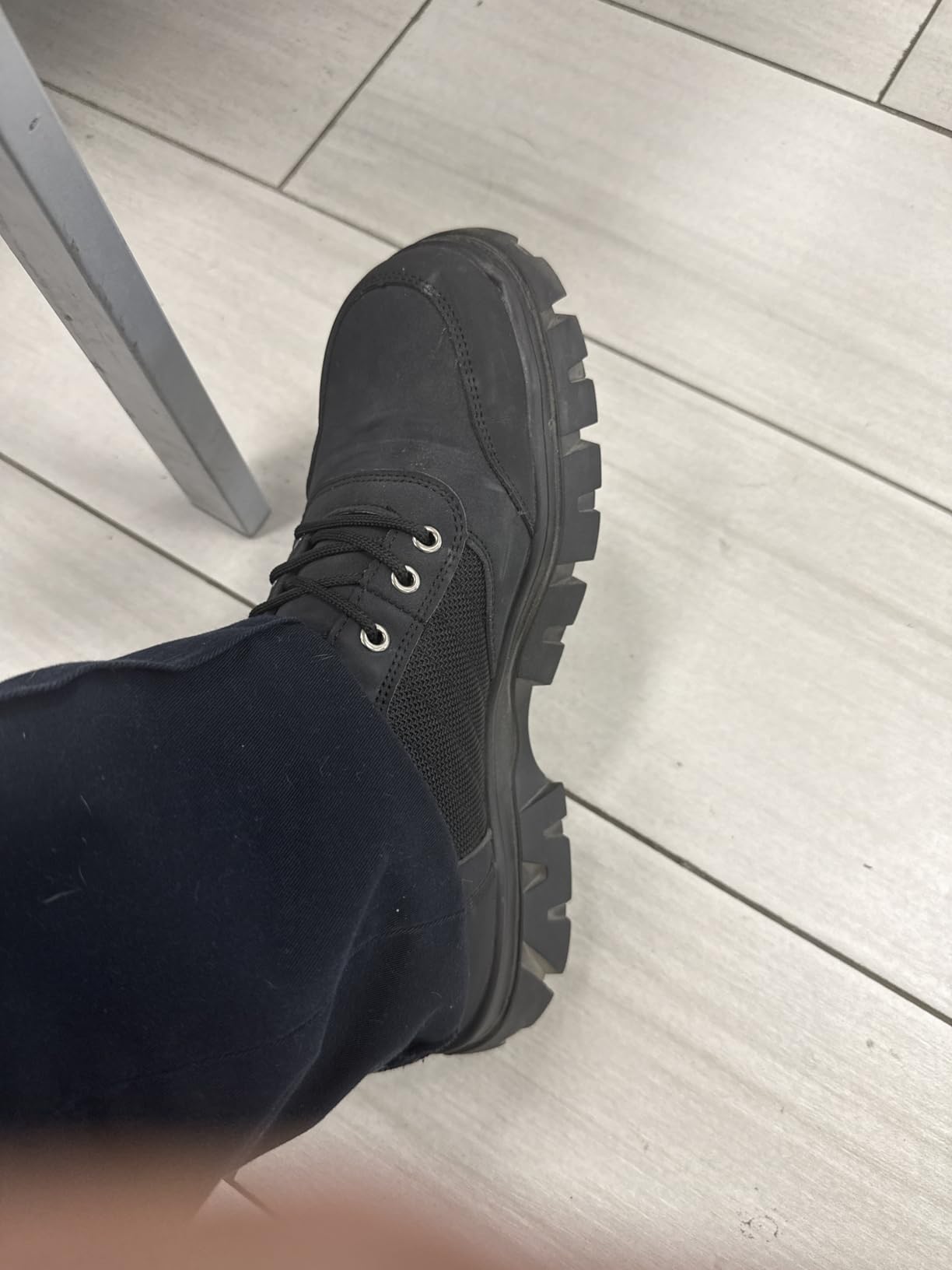 KELODON Waterproof Steel Toe Boots For Men-6 Inch Comfortable Mens Safety Work Boots Indestructible Steel Toe Shoes Lightweight Non Slip Puncture Resistant Industrial Construction Boot customer photo 2