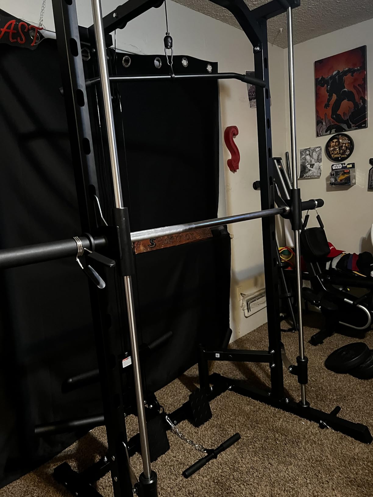 RitFit Smith Machine Power Rack with LAT-Pull Down System, Landmine, Barbell Bar, Plate Storage Pegs and More Training Attachment customer photo 1