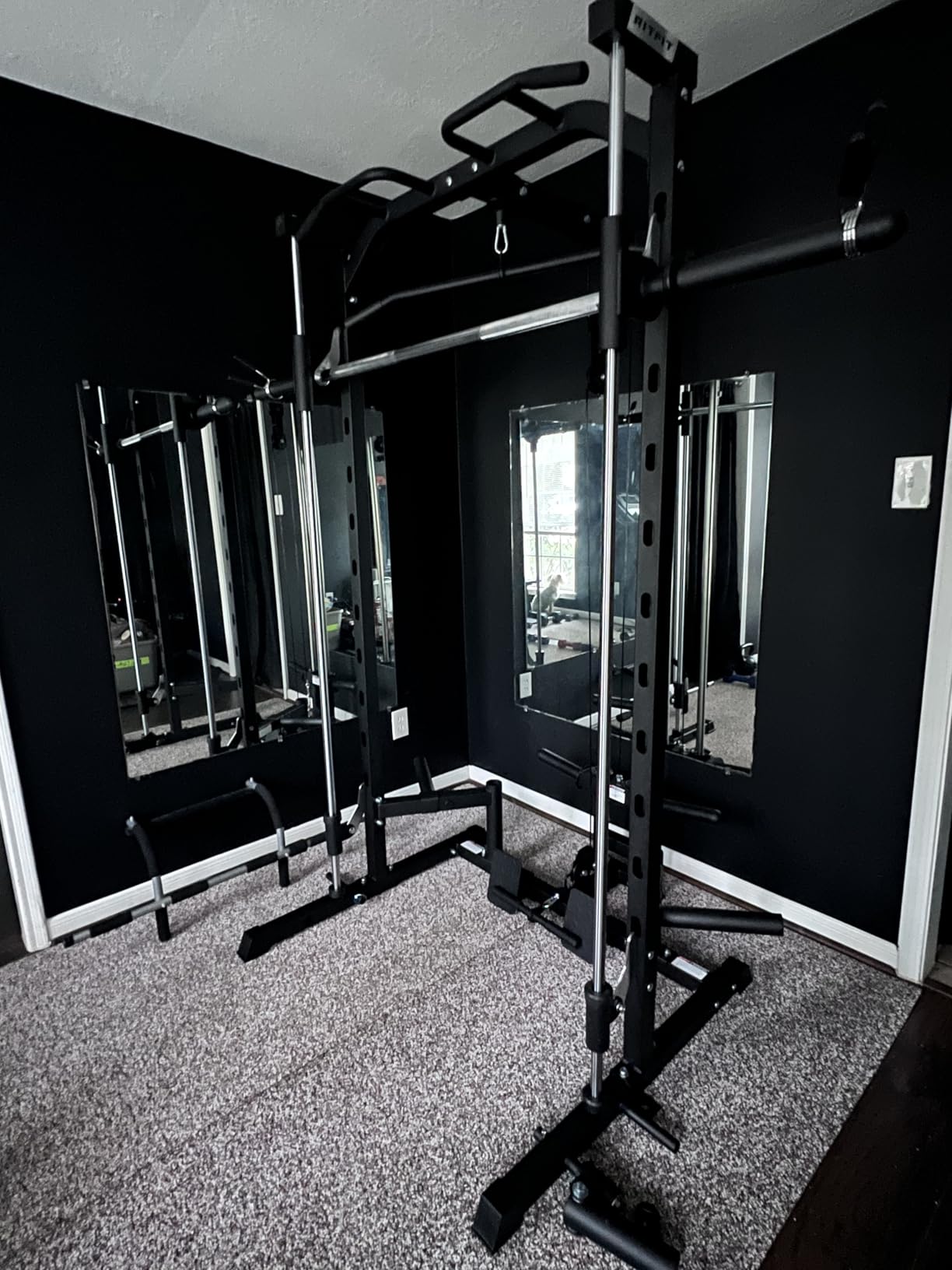 RitFit Smith Machine Power Rack with LAT-Pull Down System, Landmine, Barbell Bar, Plate Storage Pegs and More Training Attachment customer photo 2