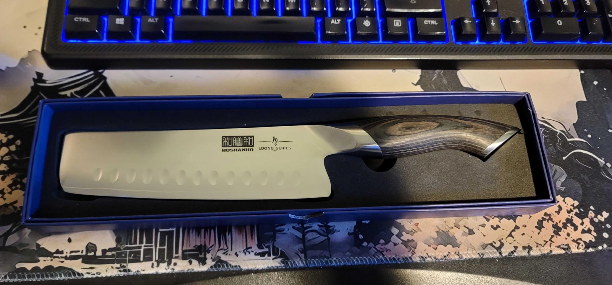 HOSHANHO 7 Inch Nakiri Knife, Japanese High Carbon Stainless Steel Chef Knife, Multipurpose Meat Vegetable Sharp Kitchen Knife with Ergonomic Pakkawood Handle customer photo 1