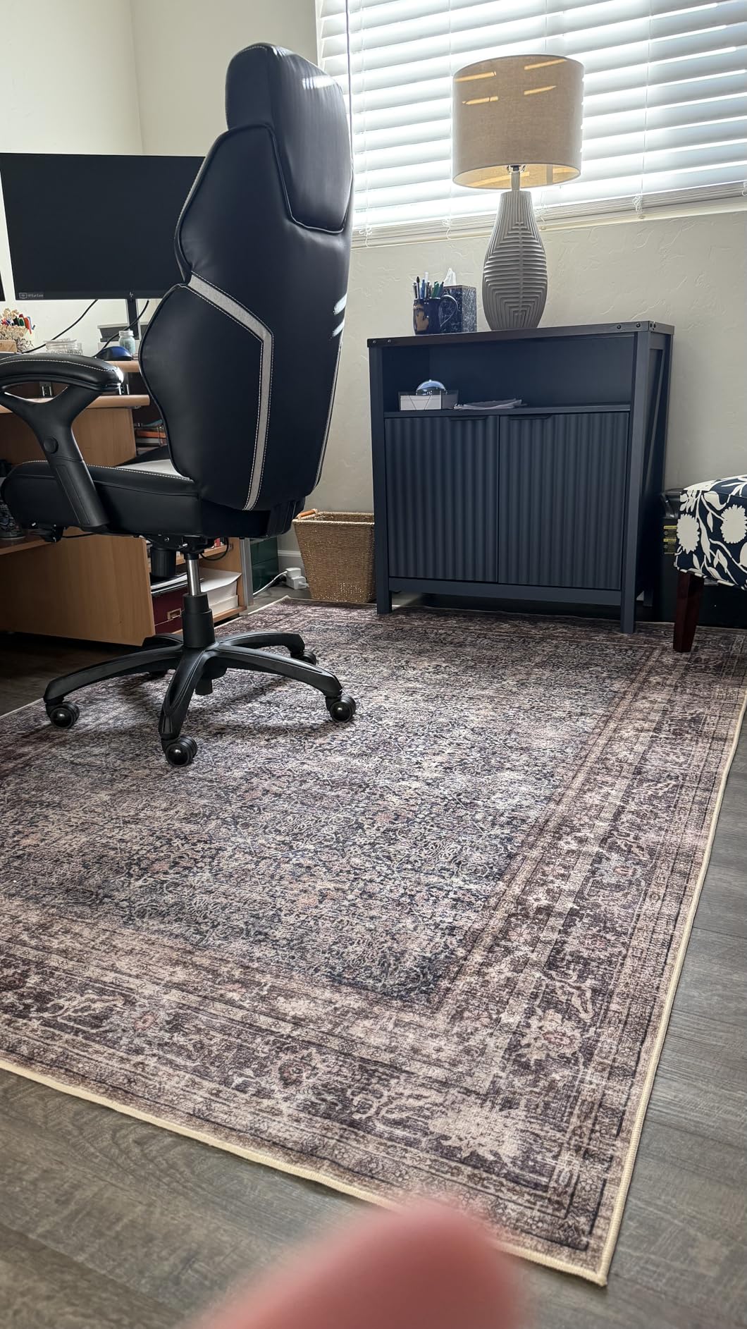 CHAMPLANT Washable Vintage Area Rug 6'x9' Boho Beige Blue Chic Medallion Distressed Design Non-Shedding Easy Care Ideal for High Traffic Areas in Living Room Bedroom Kitchen Office Large Carpet customer photo 1