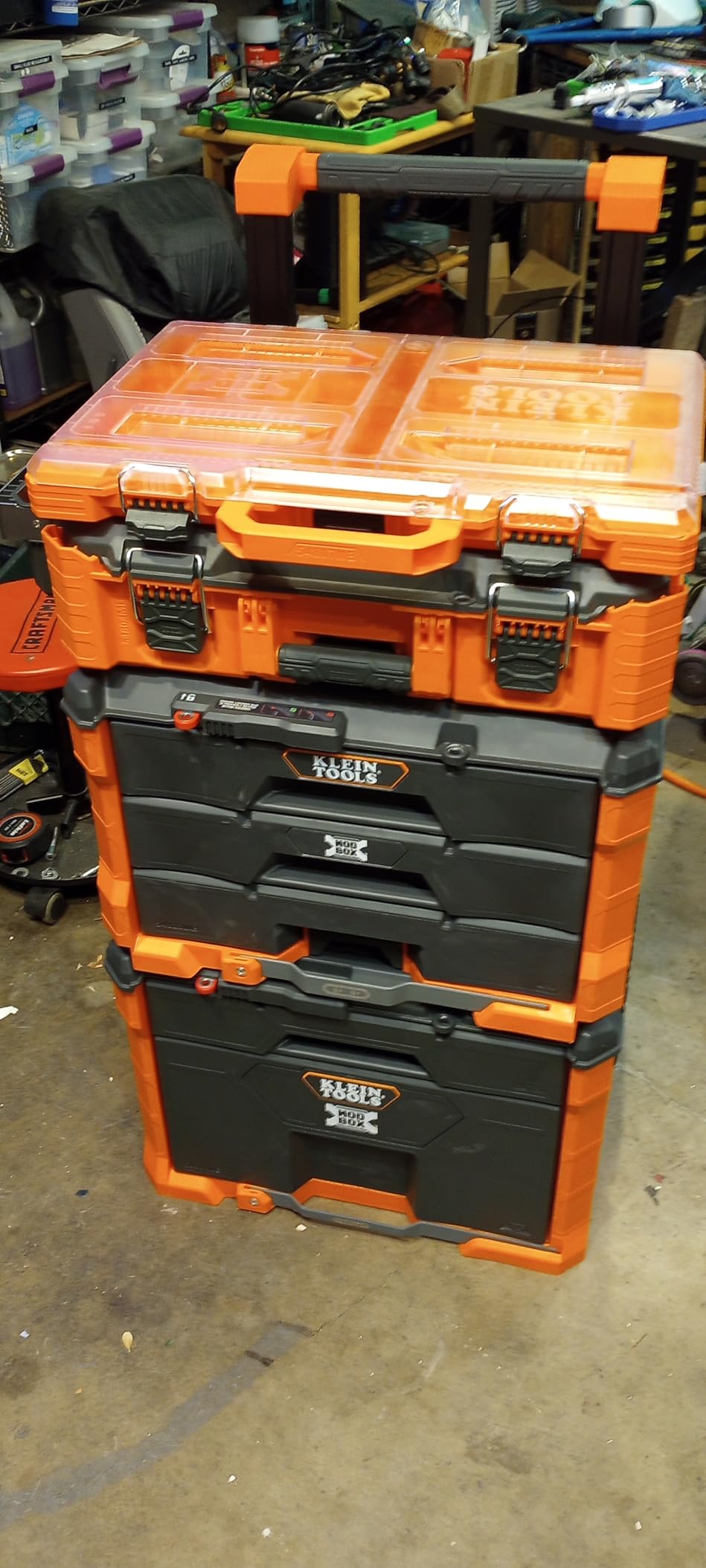 Klein Tools 54823MB MODbox 3-Drawer Tool Box Organizer, Heavy-Duty Tool Storage, Stackable Module, 50-Pound Capacity customer photo 2