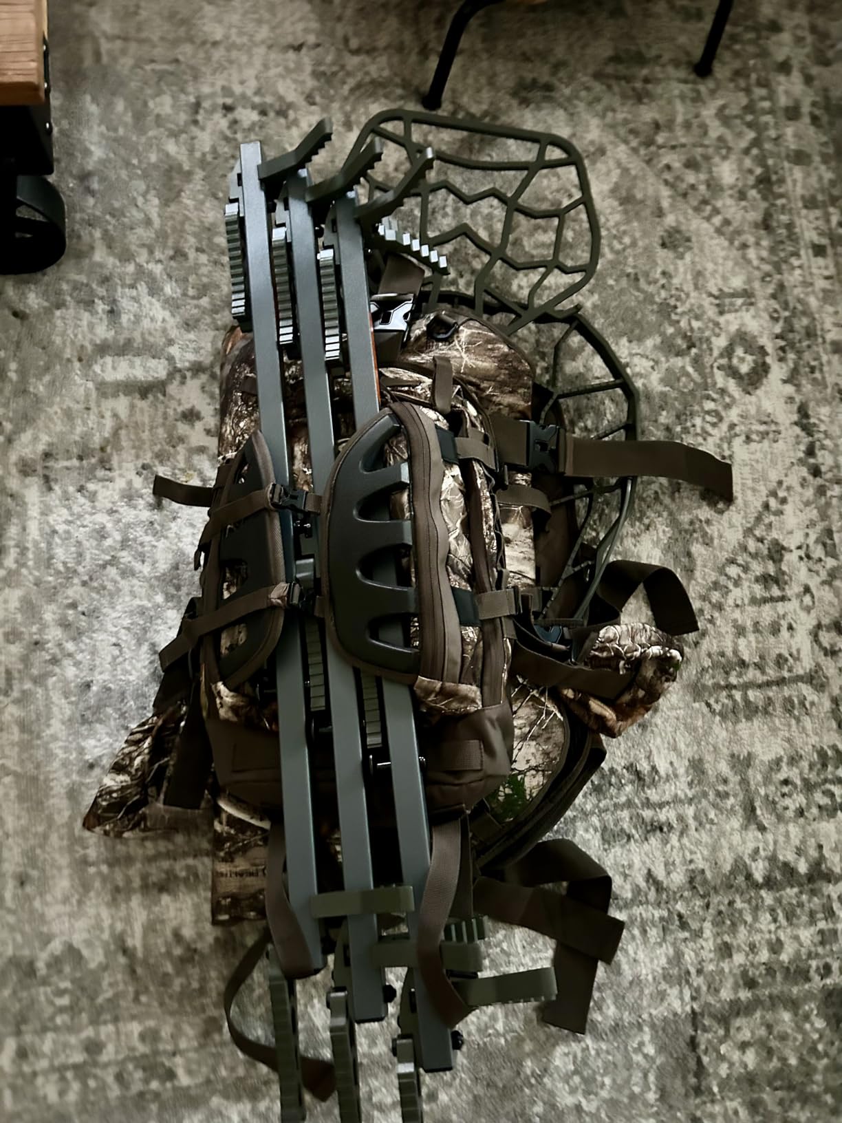 XOP Aluminum Climbing Sticks for Hunting Treestands - Set of 3 - Storm Grey w/XOP Green Steps, 34 Inches Long customer photo 1