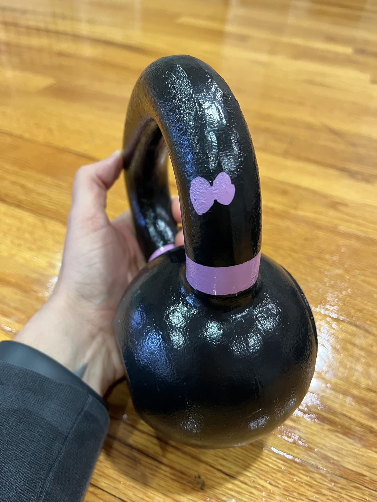 Rage Fitness Single Cast Iron Kettlebell | Powder Coated - Wide Handle Weights for Core & Glute Workouts customer photo 2