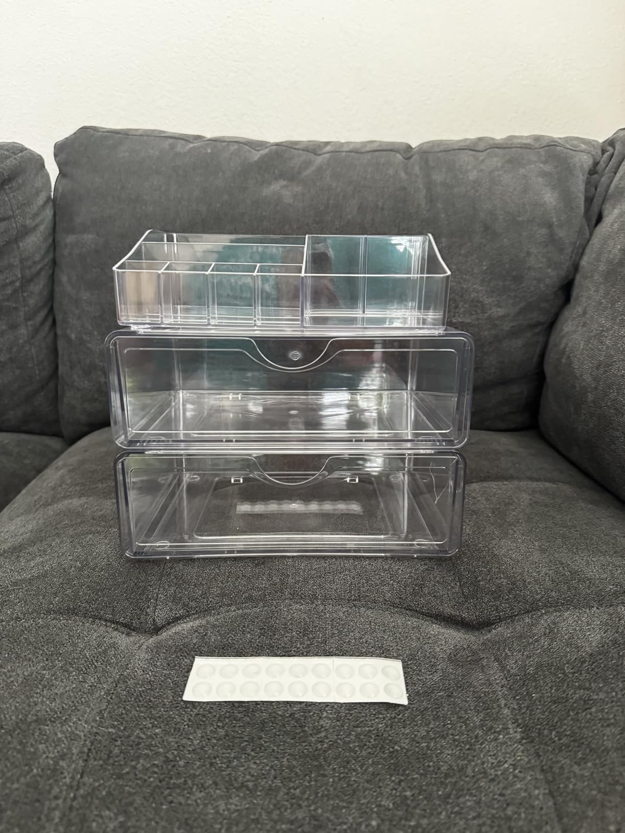 Vtopmart 3 Tier Clear Makeup Organizer with Drawer, Cosmetic Storage for Dresser Countertop and Bathroom Vanity, Beauty Holder for Lipstick Brush Skincare customer photo 2