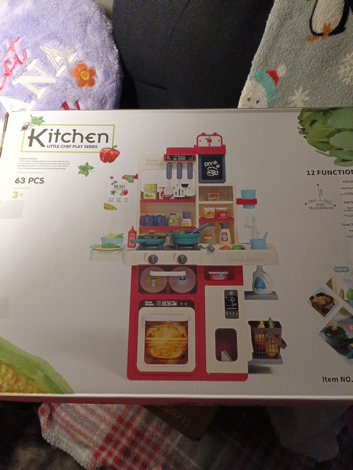 Kids Play Kitchen Set, Toddler Kitchen Playset with Sound & Light, Cooking Stove with Steam, Play Sink, Play Food Toy and Kitchen Accessories, Kitchen Toy for Kids Girls Boys (31.5 * 22 * 8.6in) customer photo 1
