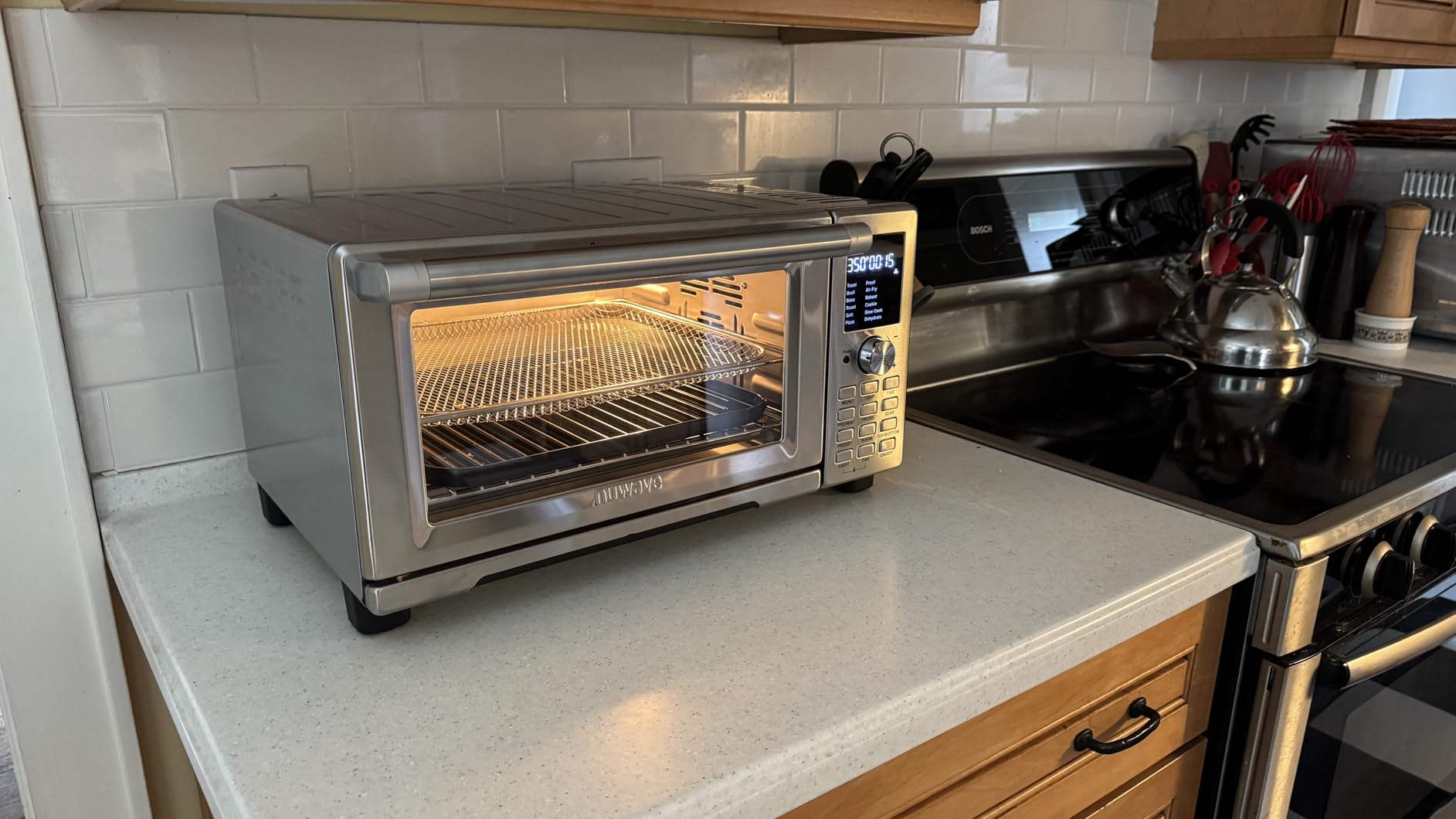 Nuwave Bravo XL Pro Air Fryer Toaster Oven with Grill Combo, 2025 New Ultra-Fast Convection System, 142 Presets, 50-500F, Stainless Steel customer photo 1