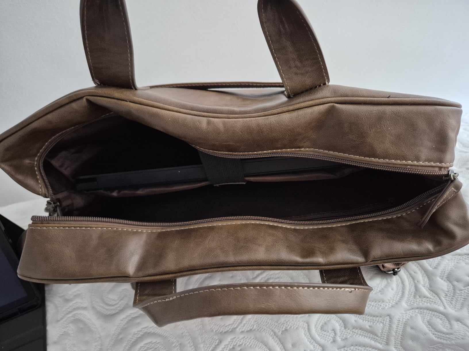 RAINSMORE Mens Laptop Bag 16 Inch Leather Briefcase Vintage Messenger Bag for Men customer photo 2