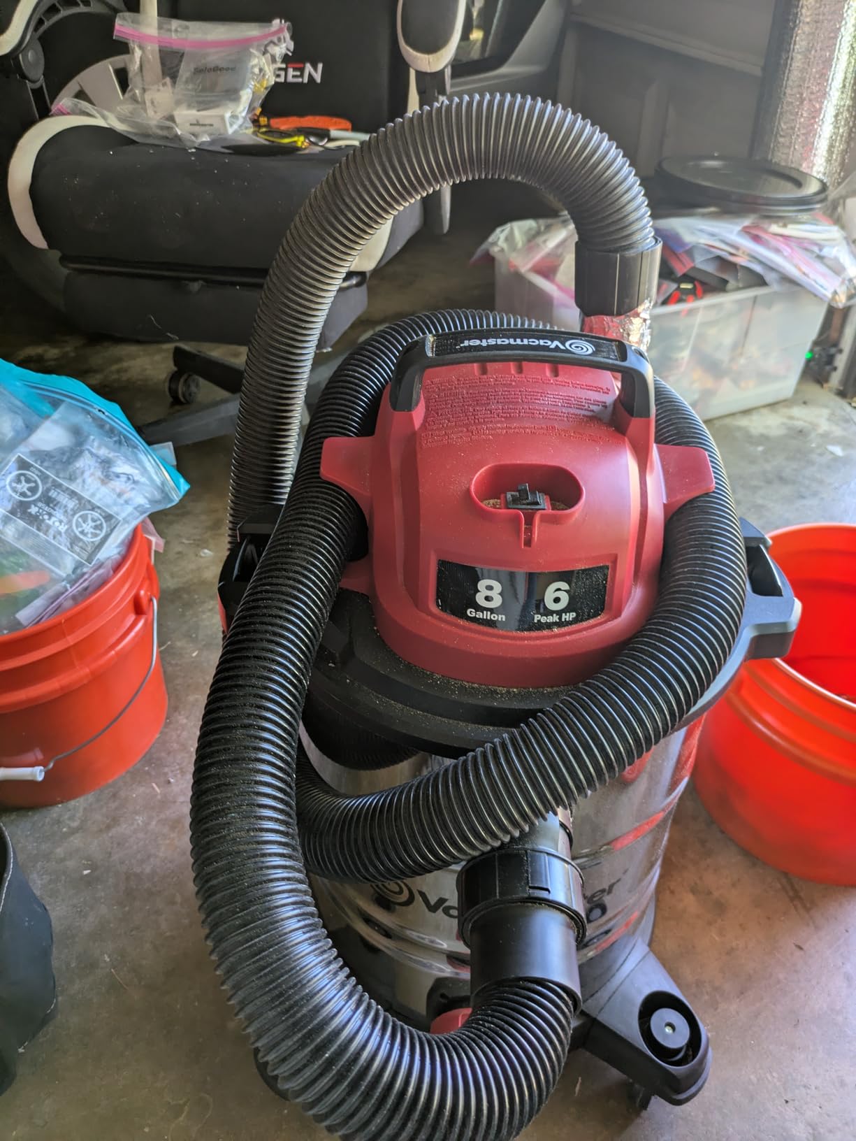 Vacmaster VOC812SF 1101 8-Gallon Premium Stainless Steel Wet/Dry Vacuum, Red Edition, 8 Gal customer photo 1