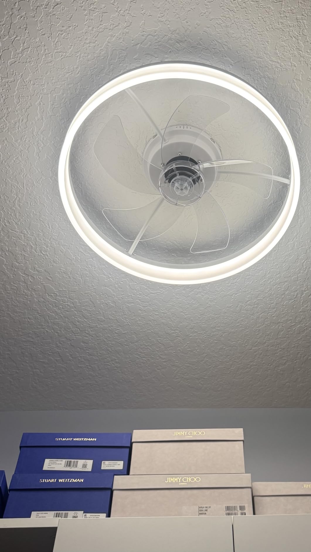 VOLISUN Low Profile Ceiling Fan with Light and Remote, 23.6in Flush Mount, Dimmable LED Fan Light, Bladeless for Bedroom (Black) customer photo 1