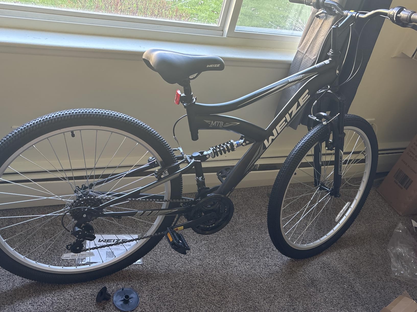 WEIZE Mountain Bike, 27.5 inch Outdoor Cycling Bike, 18-Speed, High-Carbon Steel, Dual Full Suspension, Matte Black customer photo 1