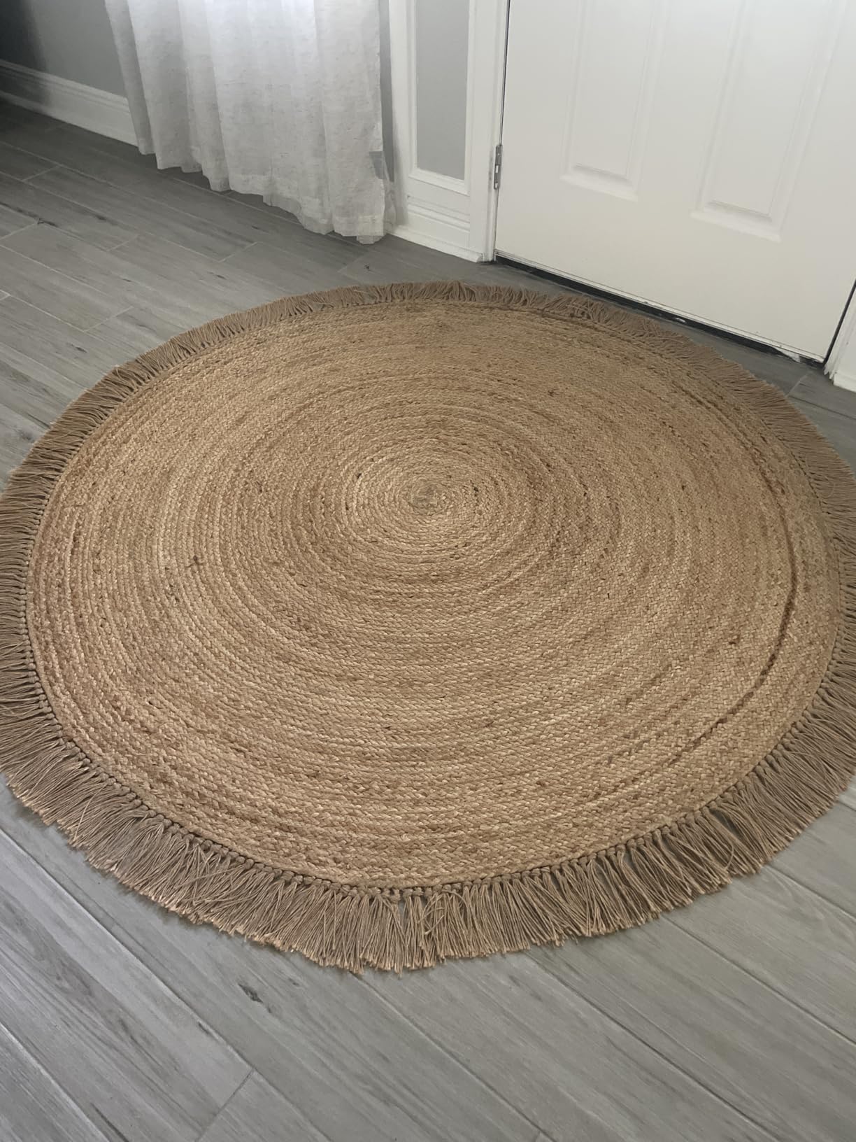 KIBAGA Beautiful Jute Area Rug for Your Home - Natural 4x6 ft Hand Woven Rug Fits Perfectly Into Your Entry Area, Kitchen Or Living Room - Modern Braided Mat Enhances Any Boho/Farmhouse Decor customer photo 1