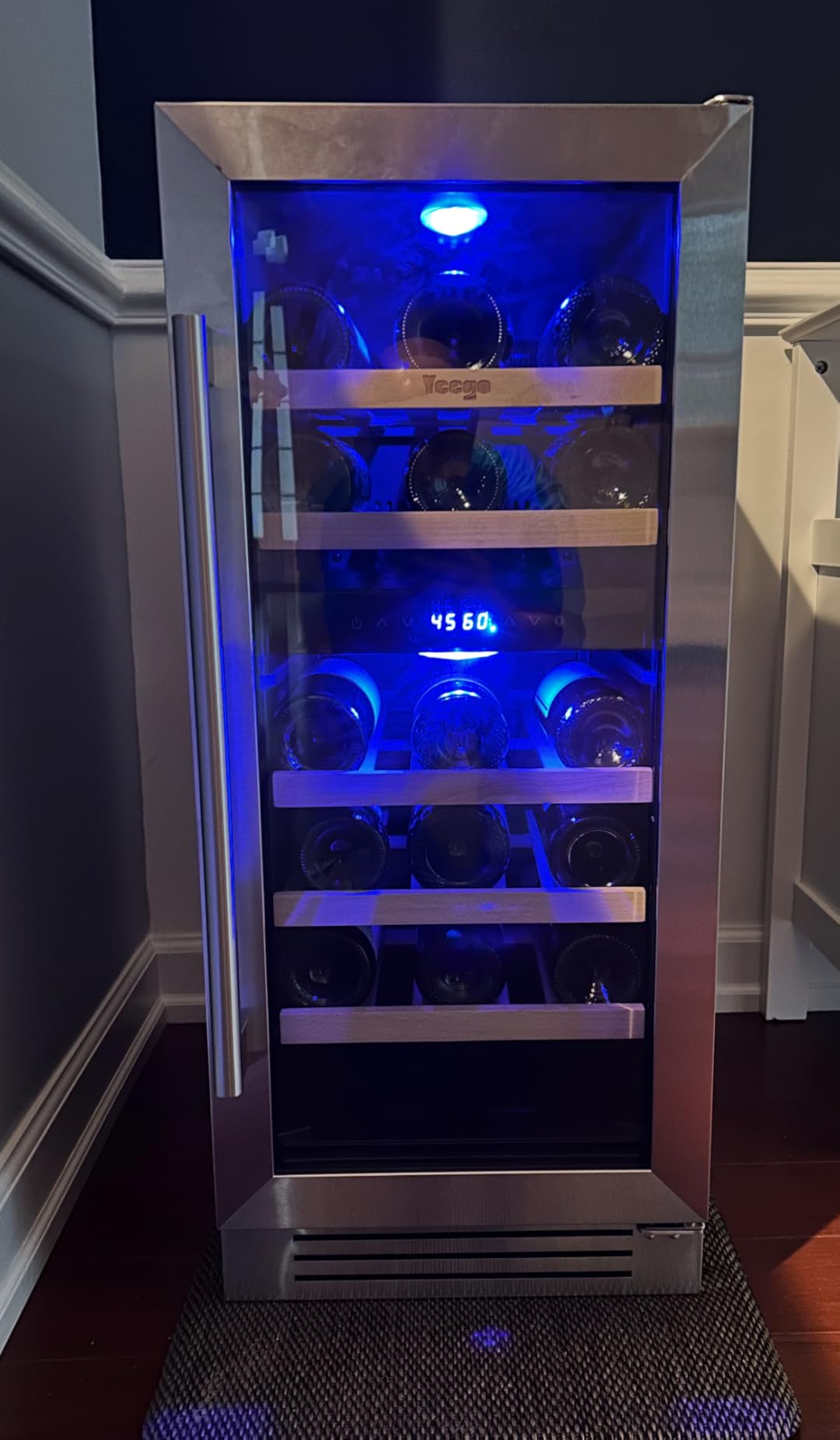 Yeego Wine Fridge Cooler - 15 Inch Dual Zone Wine Fridge Hold 28 Bottles, 40-65F Wine Refrigerator Glass Door customer photo 1