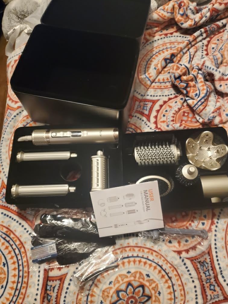 Tqcir 8-in-1 Professional Hot Air Styler&Hair Dryer Brush, Powerful Multi-Styler with Auto-Wrap Curler with Storage Case, Fast Drying Curling Straightening Volumizing Without Heat Damage customer photo 2